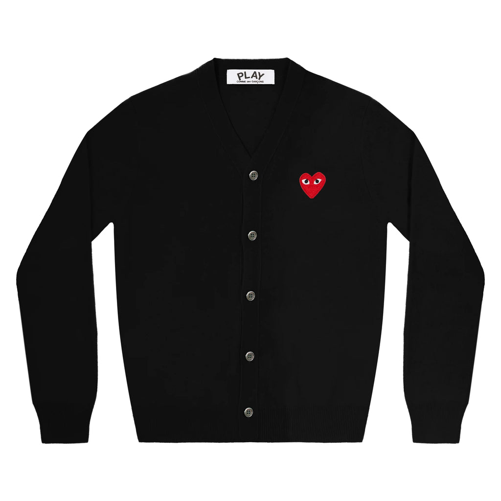 【PLAY COMME des GARCONS】Black cardigan Comme Des Garçons Play Black Heart Cardigan | Black | FARFETCH