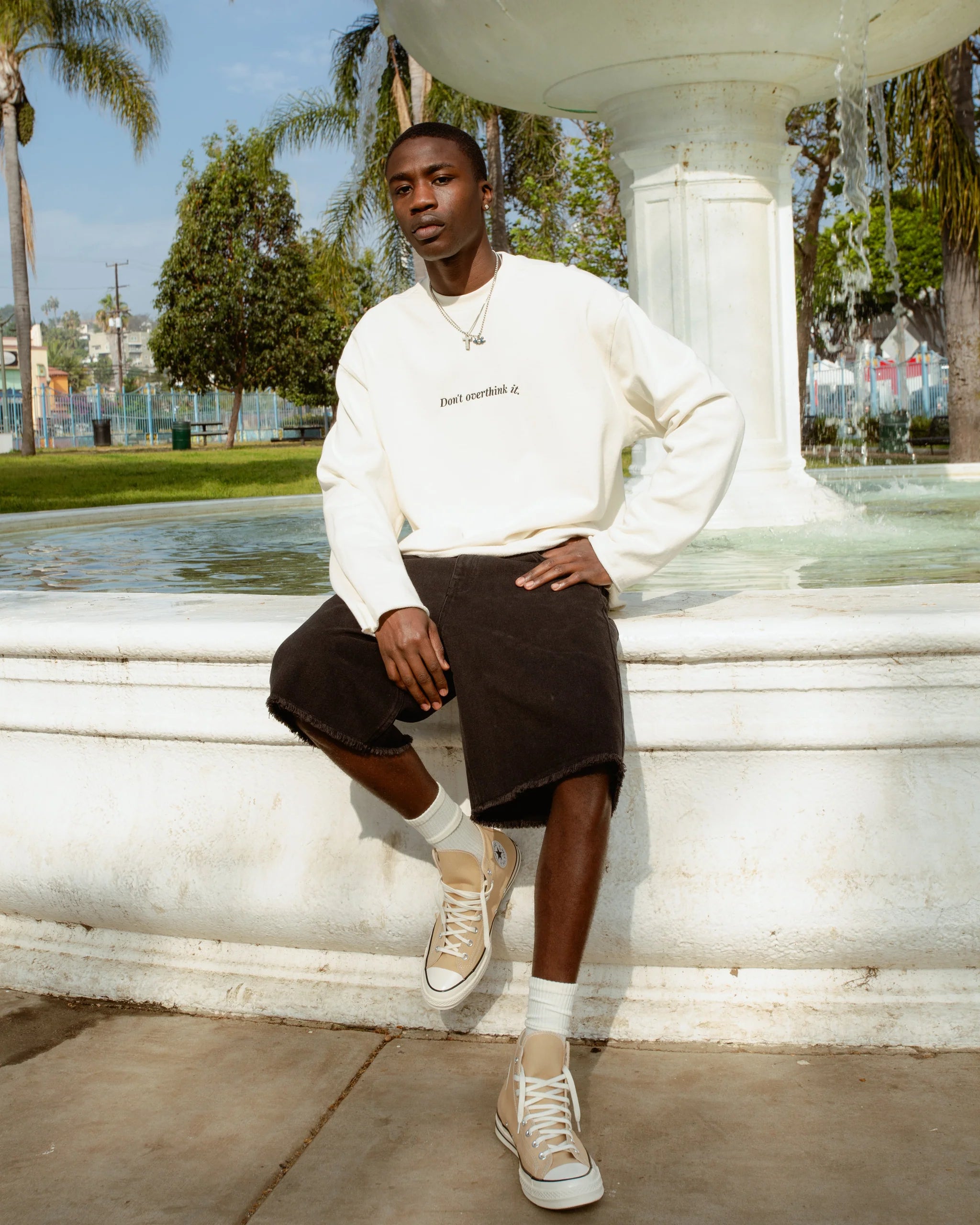 Honor The Gift Don't Overthink It Crewneck 'White'
