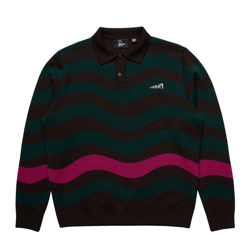 Parra One Weird Wave Knitted Pullover 'Chocolate'