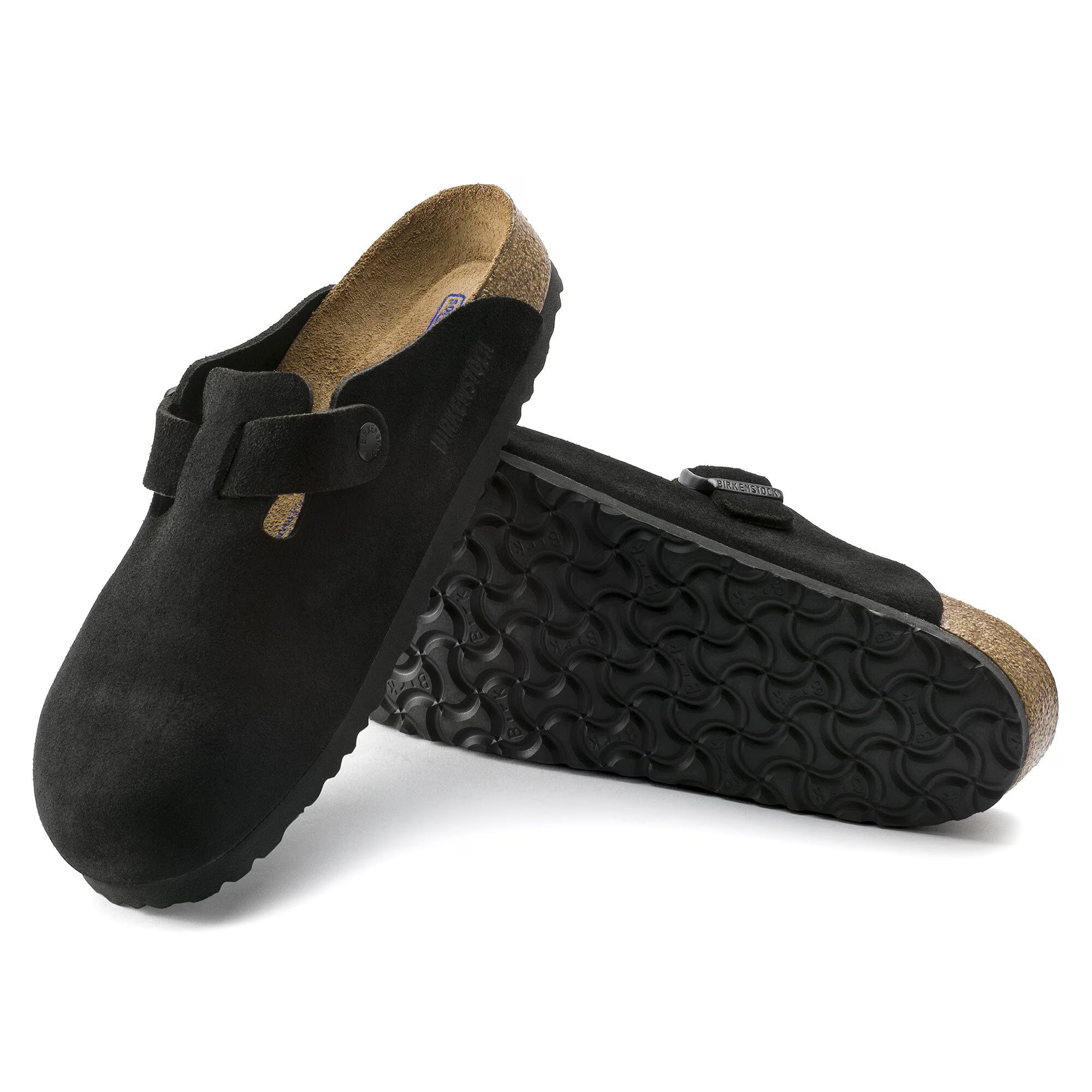 Birkenstock Boston Soft Footbed Suede Leather 'Black'