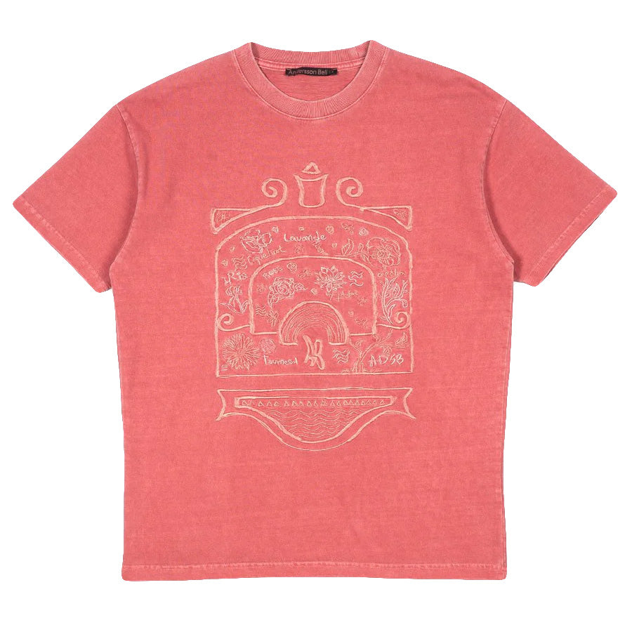 Andersson Bell Overdyed Flower Palace T-Shirt 'Red'