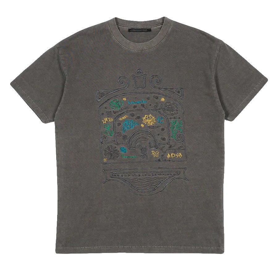 Andersson Bell Overdyed Flower Palace T-Shirt 'Charcoal'