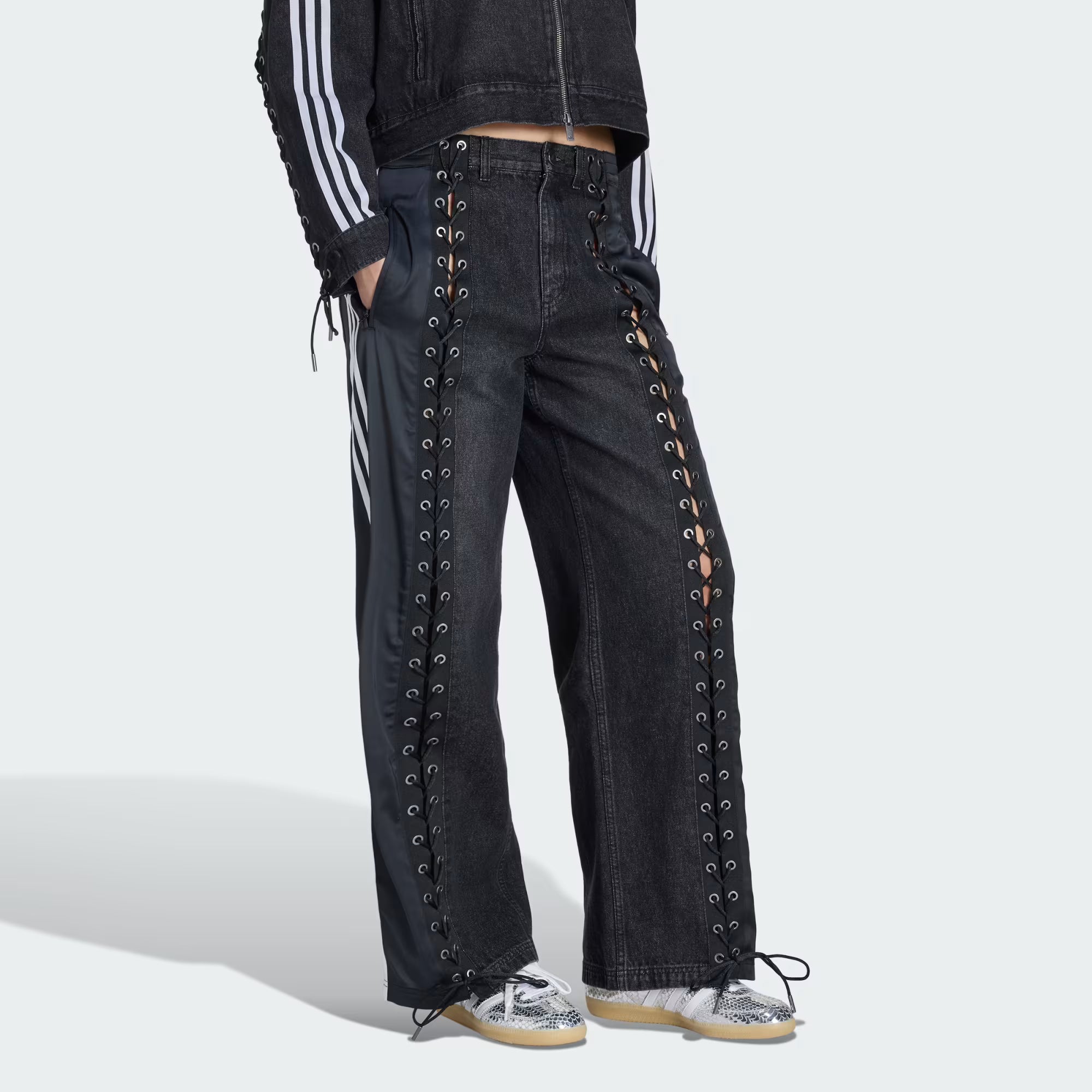 adidas Firebird Denim Fb Lacing Pants 'Black'