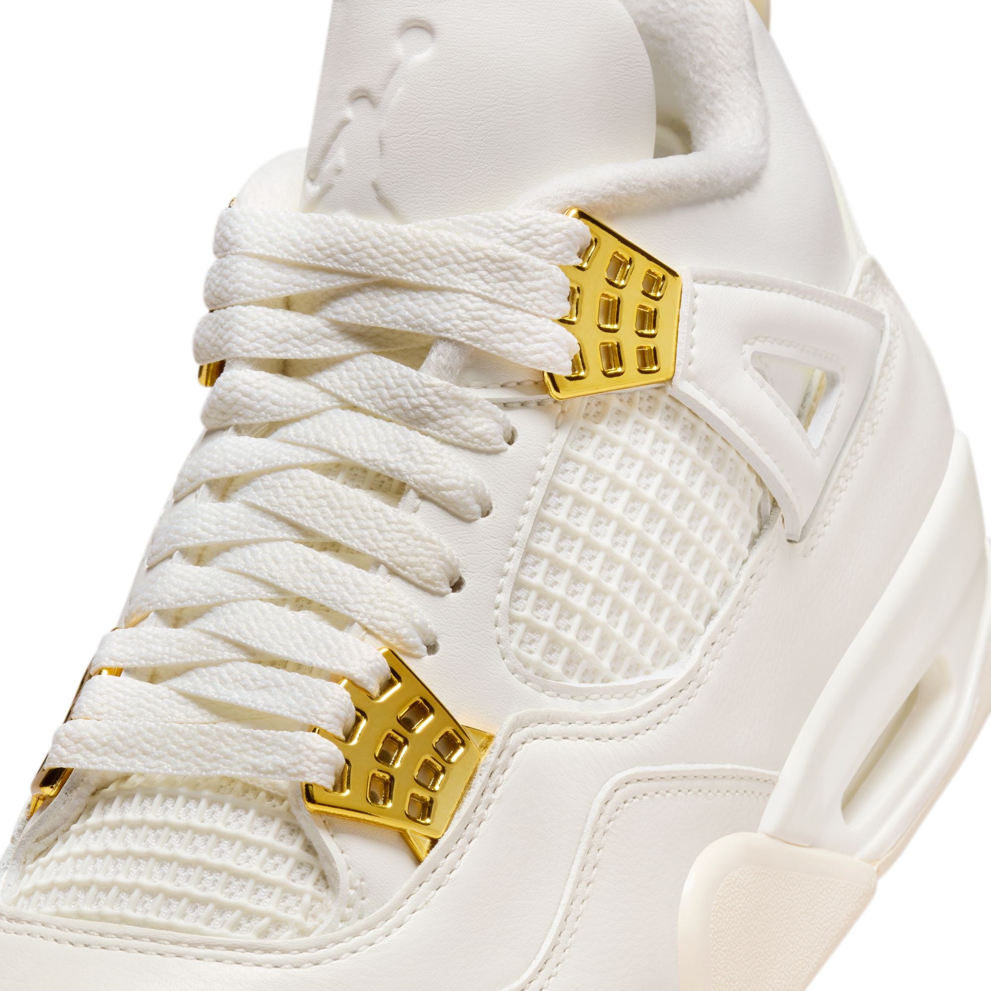 Womens Air Jordan 4 Retro 'White/Gold'