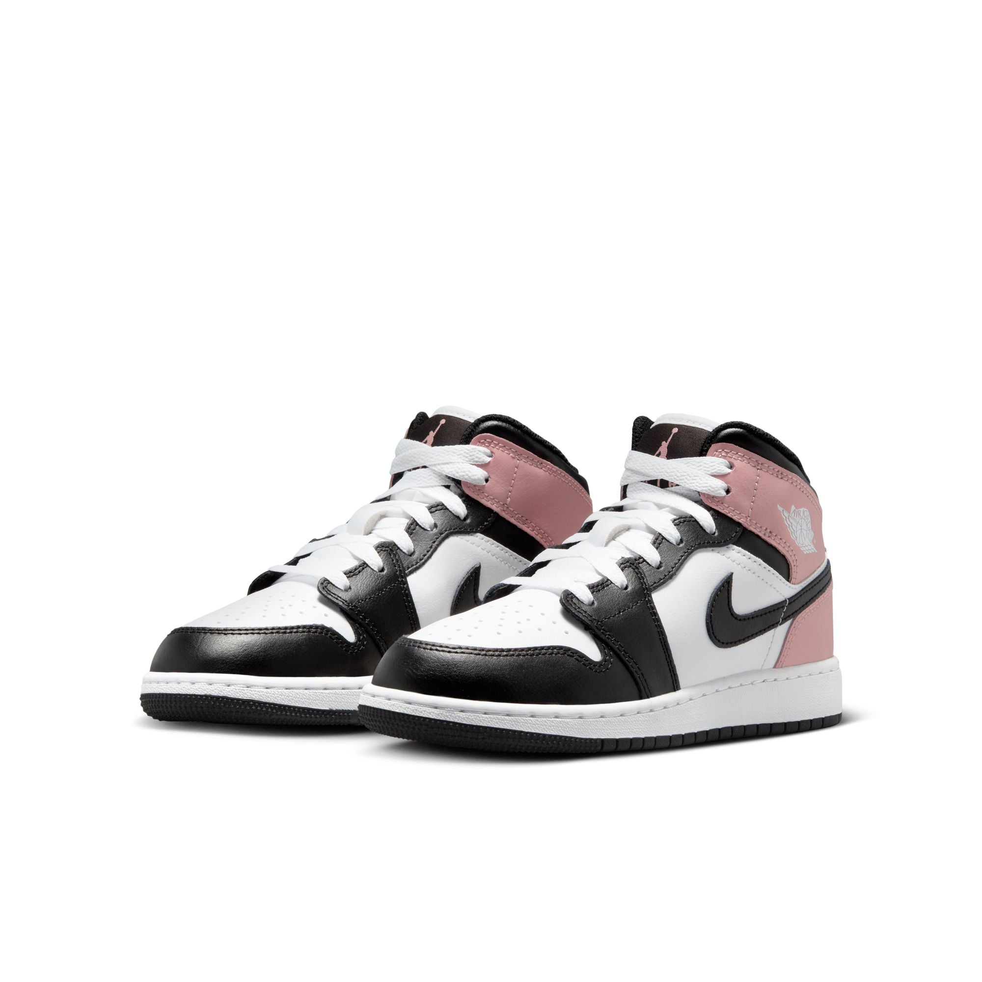 Youth Air Jordan 1 Mid (GS) 'White/Black-Rust Pink'