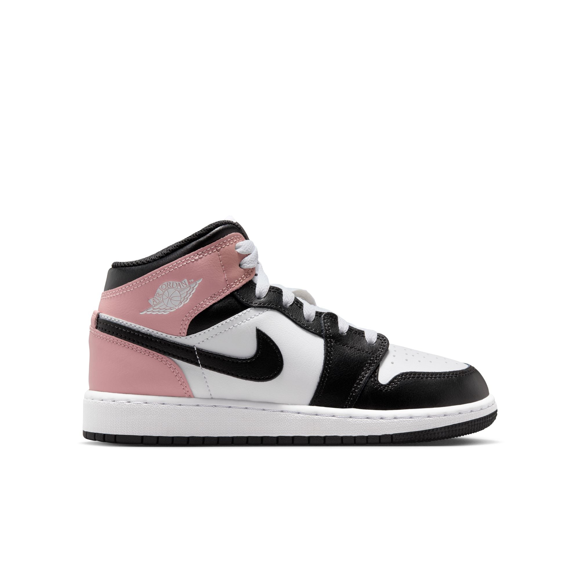 Youth Air Jordan 1 Mid (GS) 'White/Black-Rust Pink'