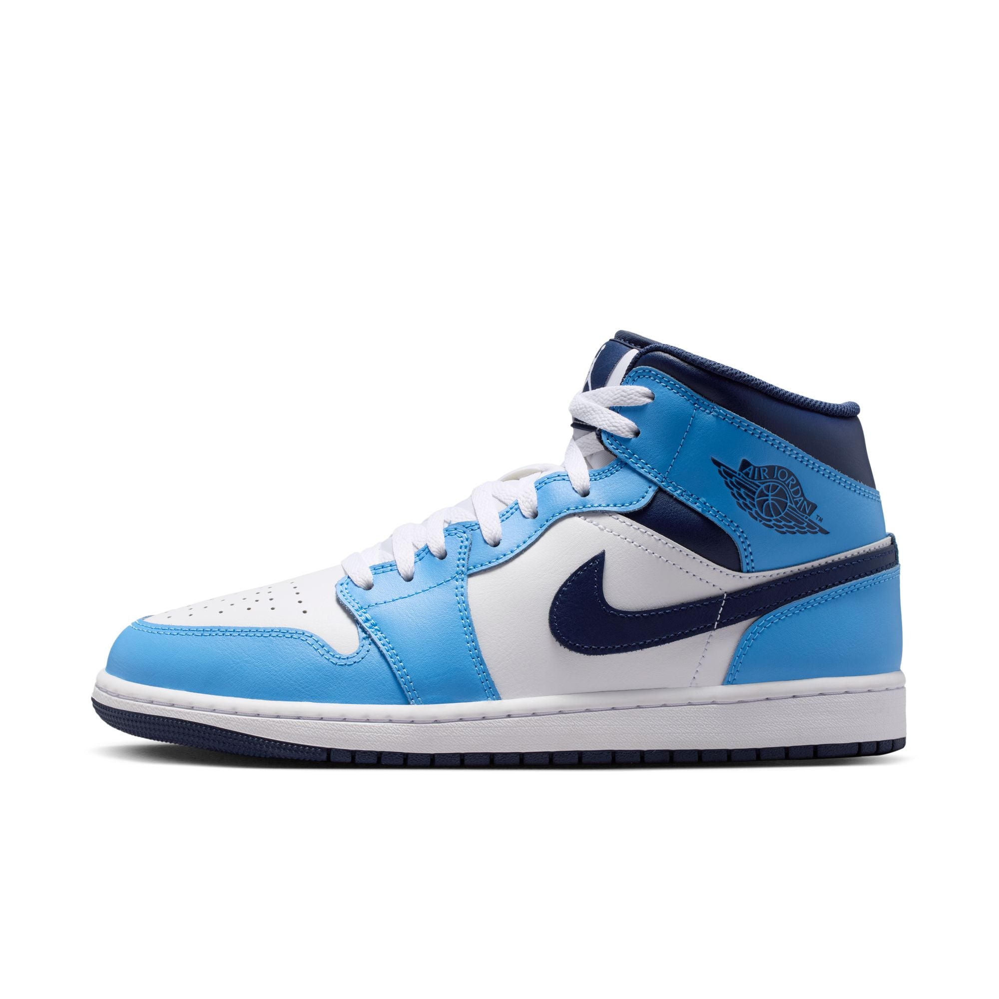 シューズ(女性用) Nike Air Jordan 1 Mid University Blue Air Jordan 1 Mid 'University Blue/Midnight Navy'