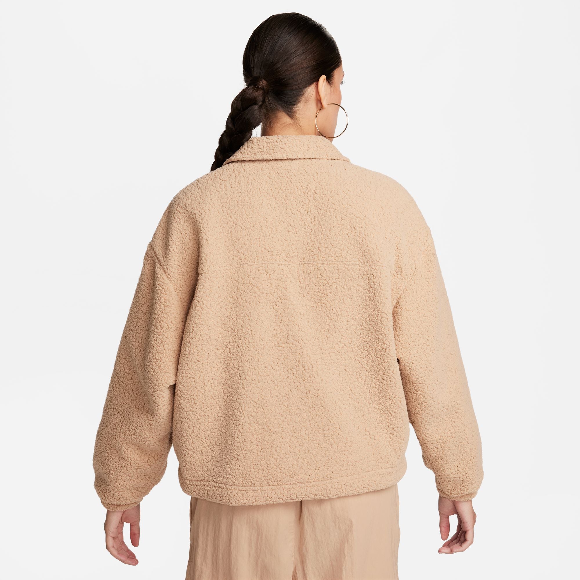 Womens Nike Collared Sherpa Jacket Hemp