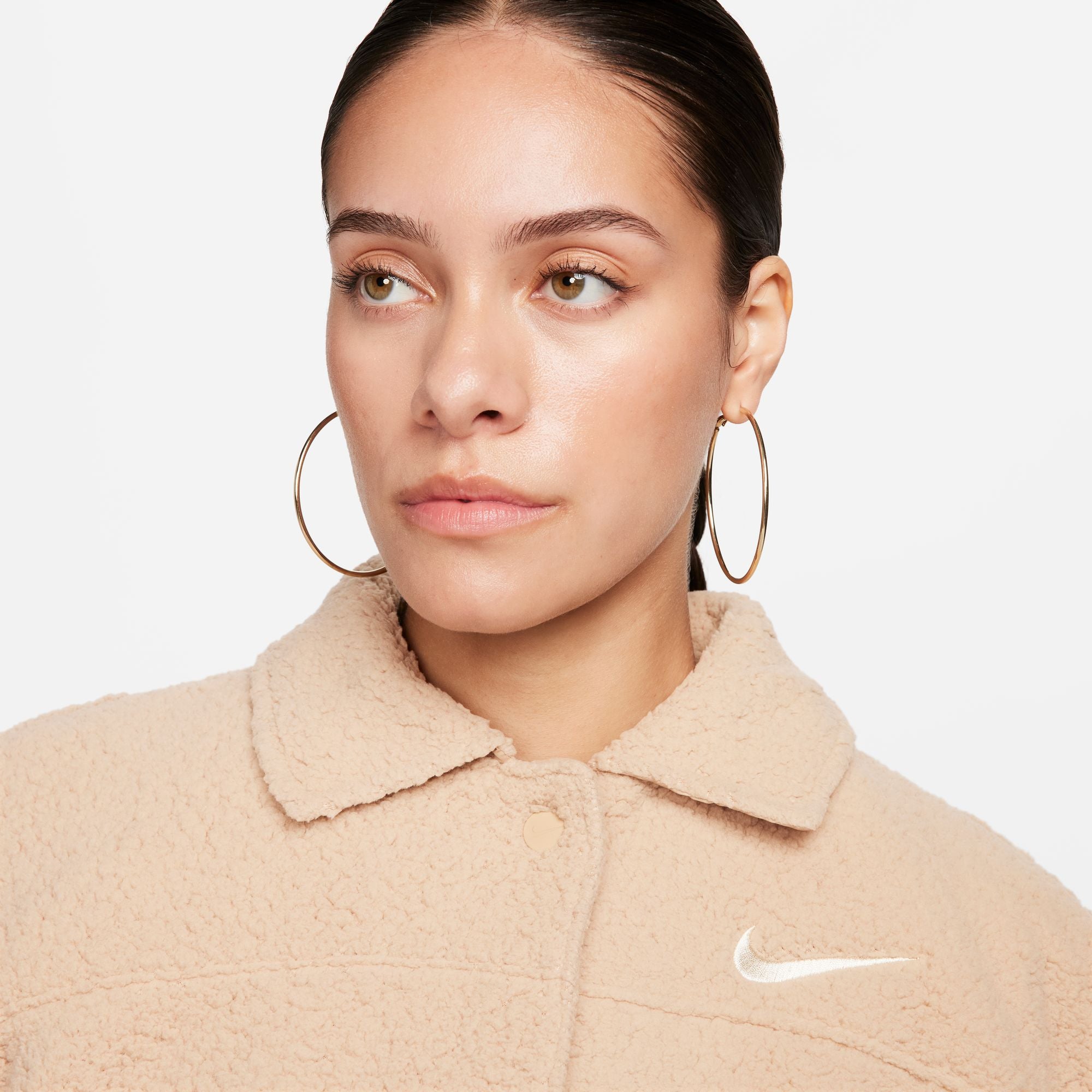 Womens Nike Collared Sherpa Jacket 'Hemp'