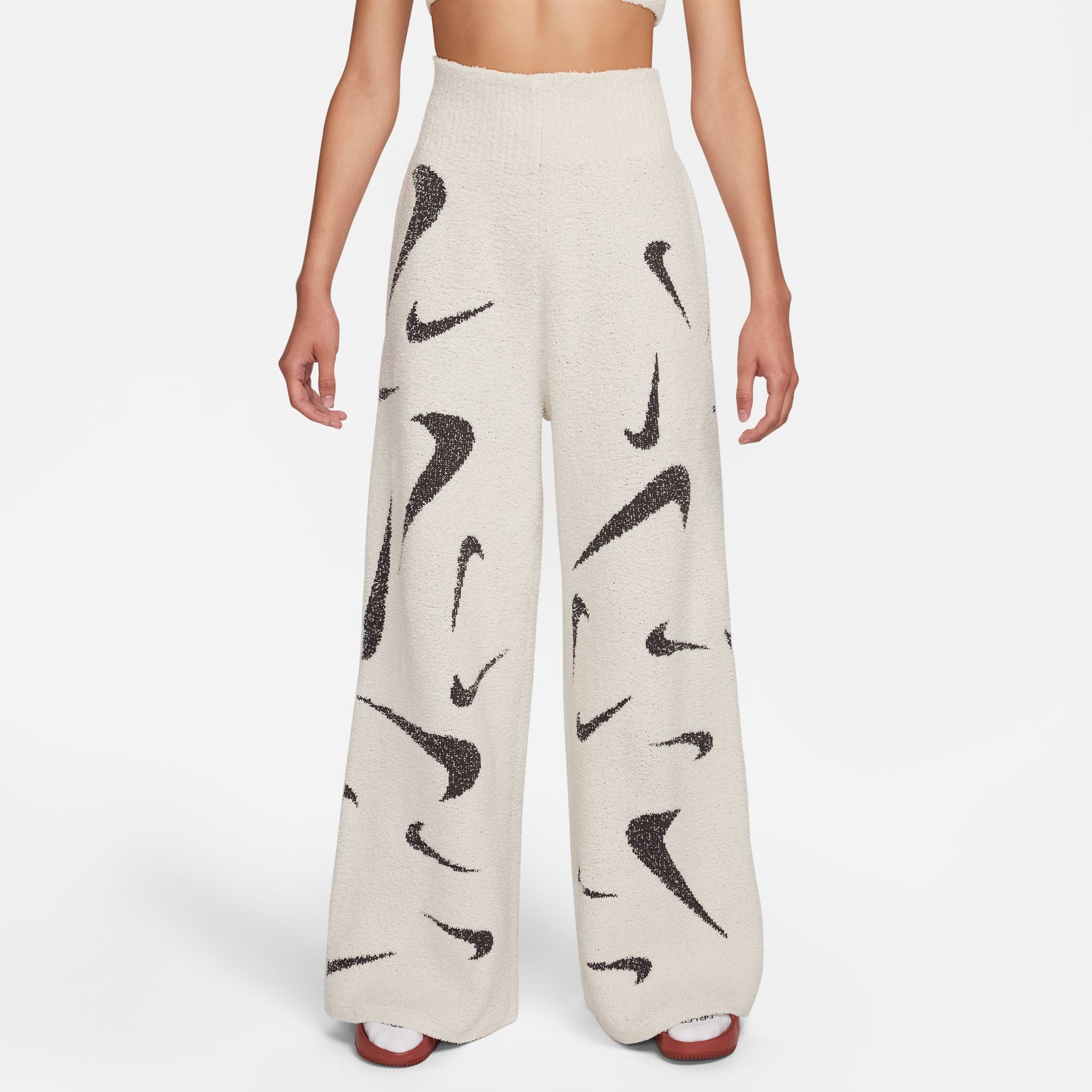 Womens Nike Phoenix Wide-Leg Cozy Knit Pants 'Light'