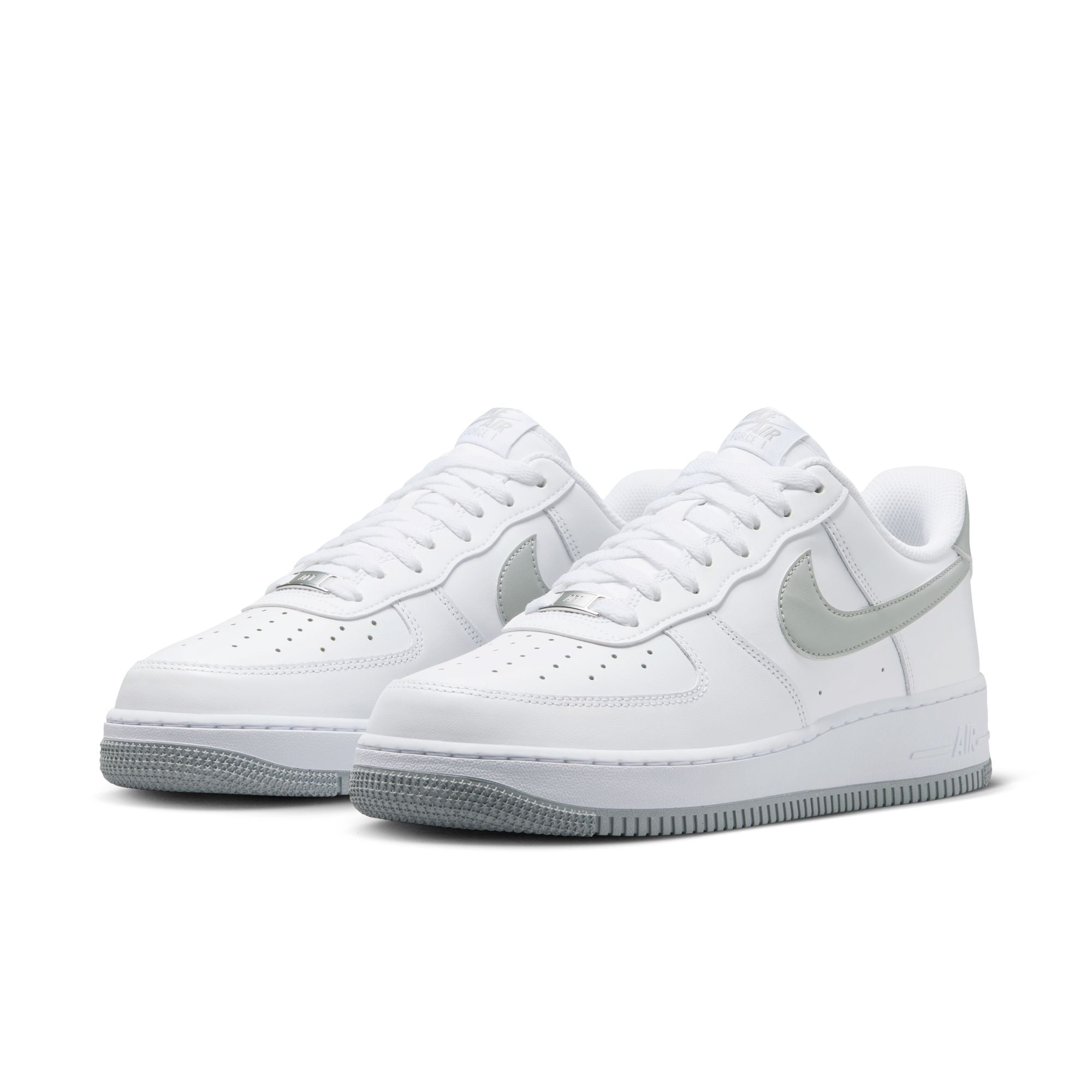 white air forces with grey swoosh