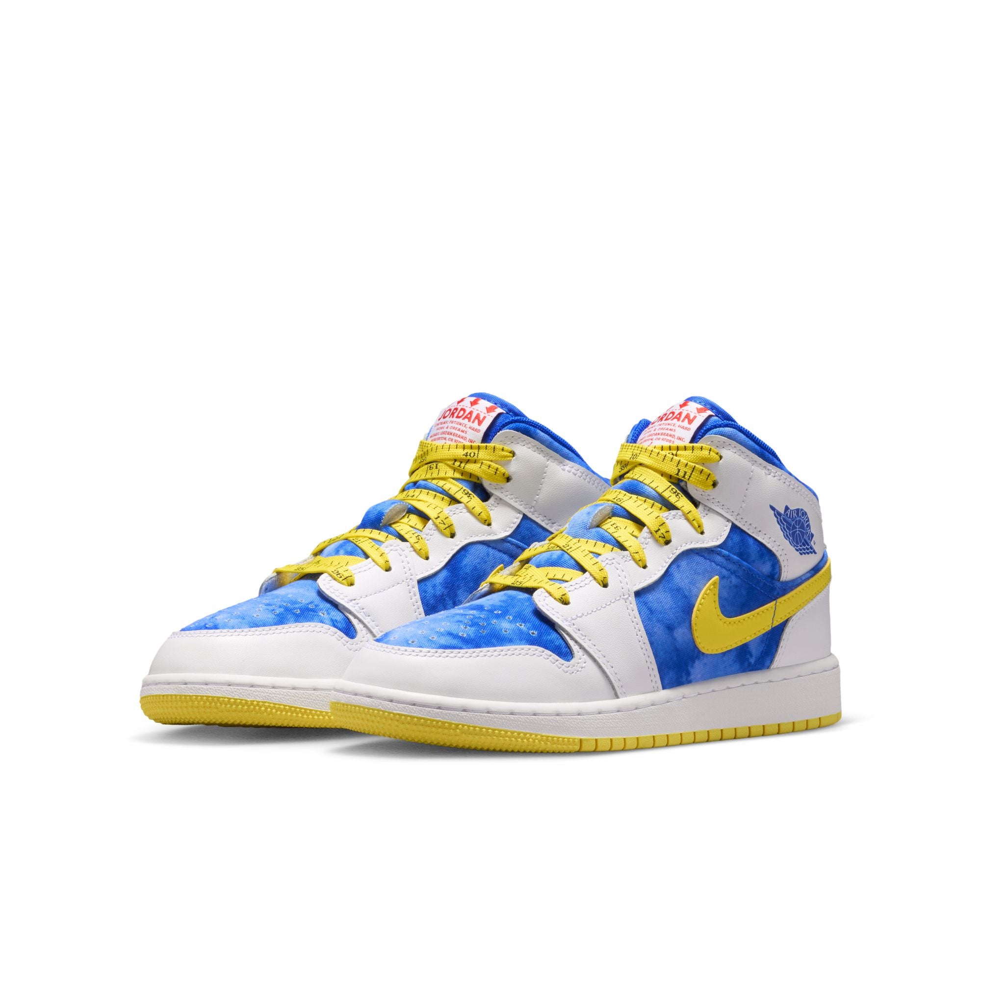 Youth Air Jordan 1 Mid Sneaker School 'White/Racer Blue'