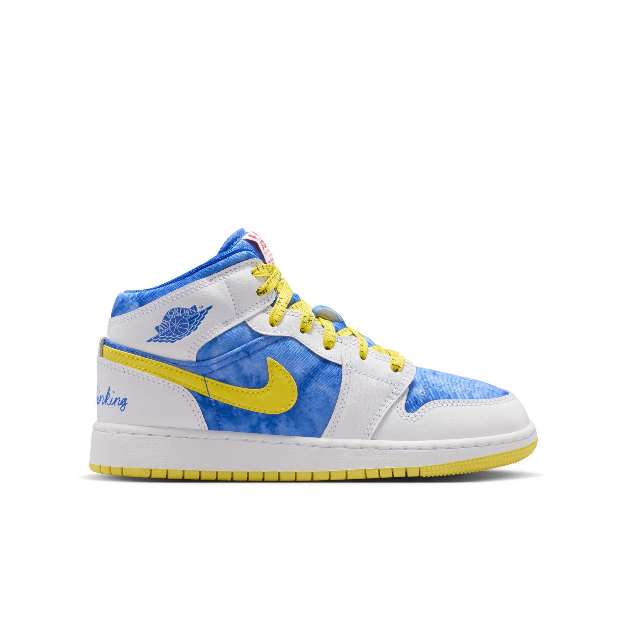 Youth Air Jordan 1 Mid Sneaker School 'White/Racer Blue'