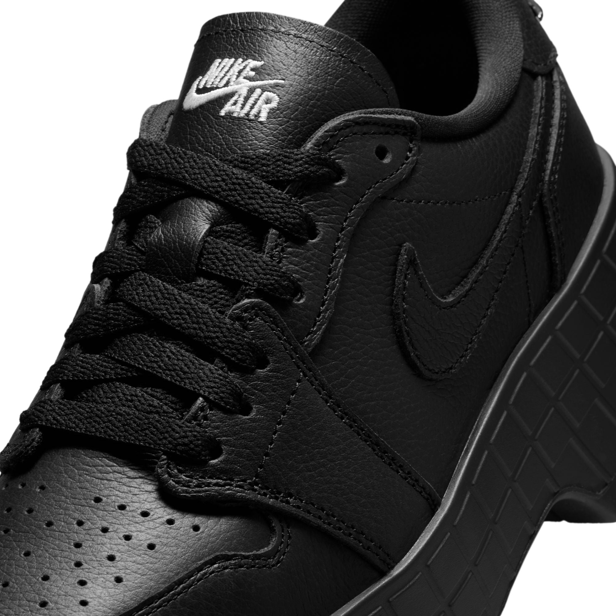 Womens Air Jordan 1 Brooklyn Low 'Black/Metallic Black'