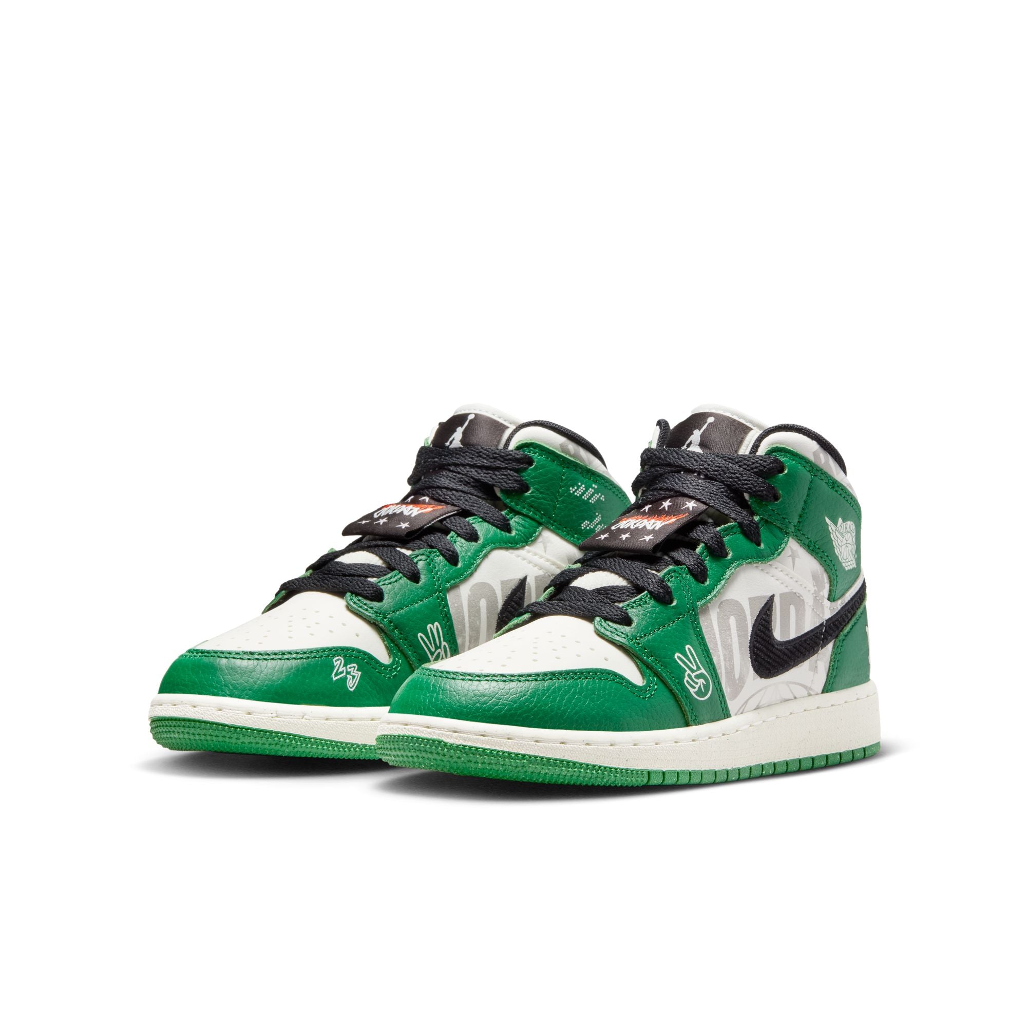 Youth Air Jordan 1 Mid SE (GS) ‘Pine Green/Sail-Black'