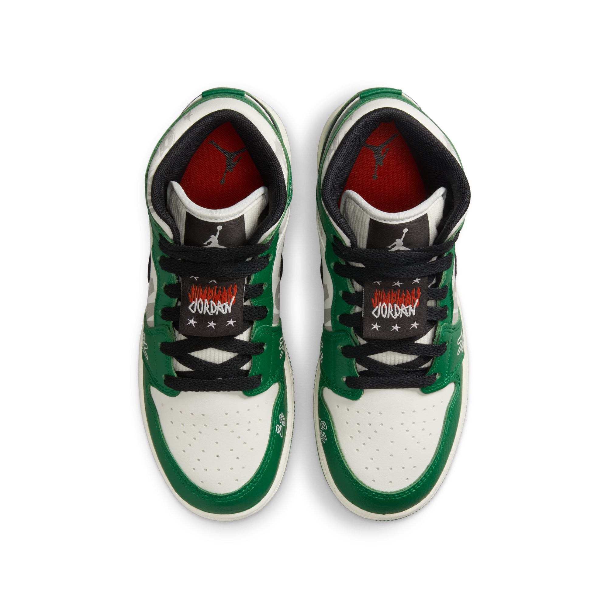 Youth Air Jordan 1 Mid SE (GS) ‘Pine Green/Sail-Black'