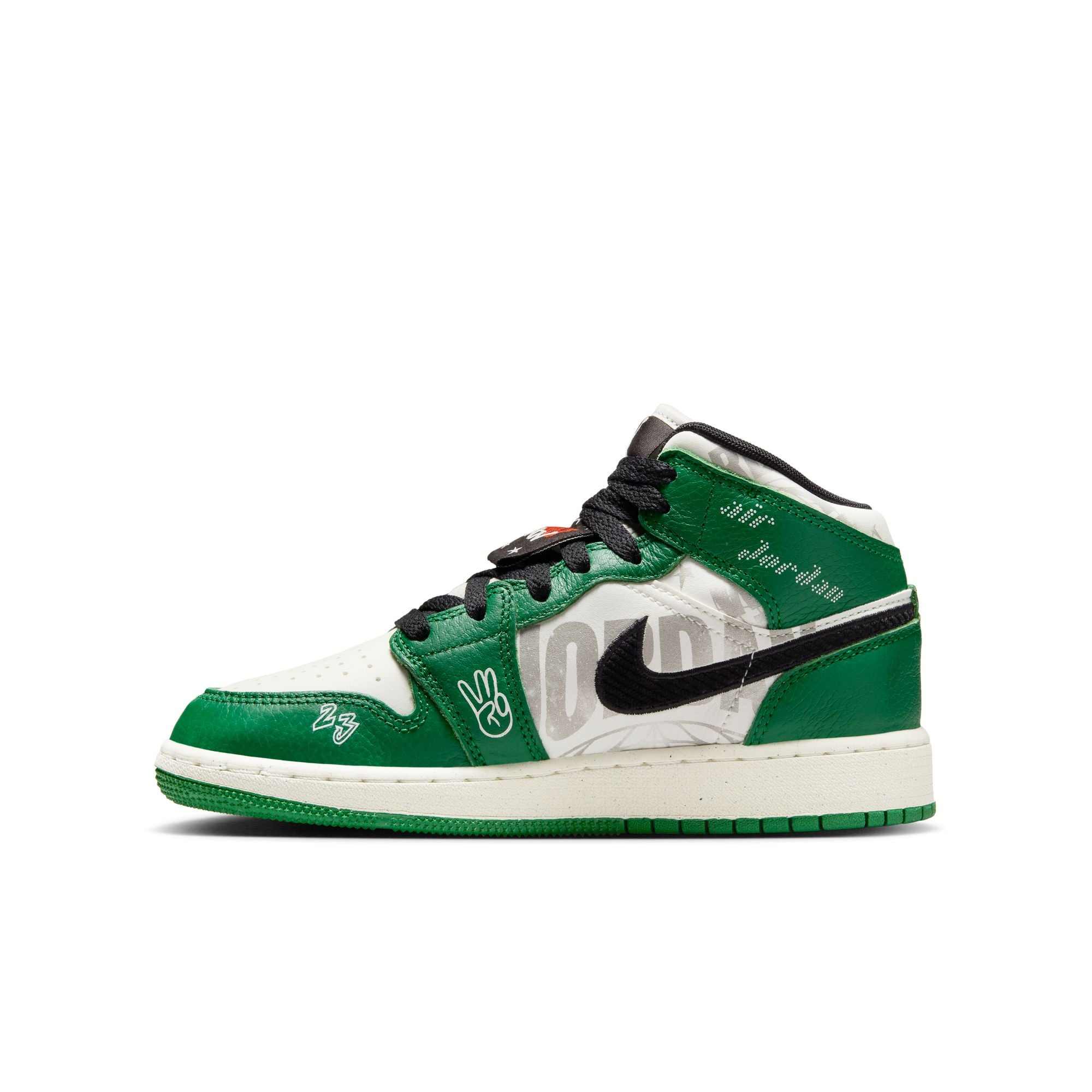 Youth Air Jordan 1 Mid SE (GS) ‘Pine Green/Sail-Black'