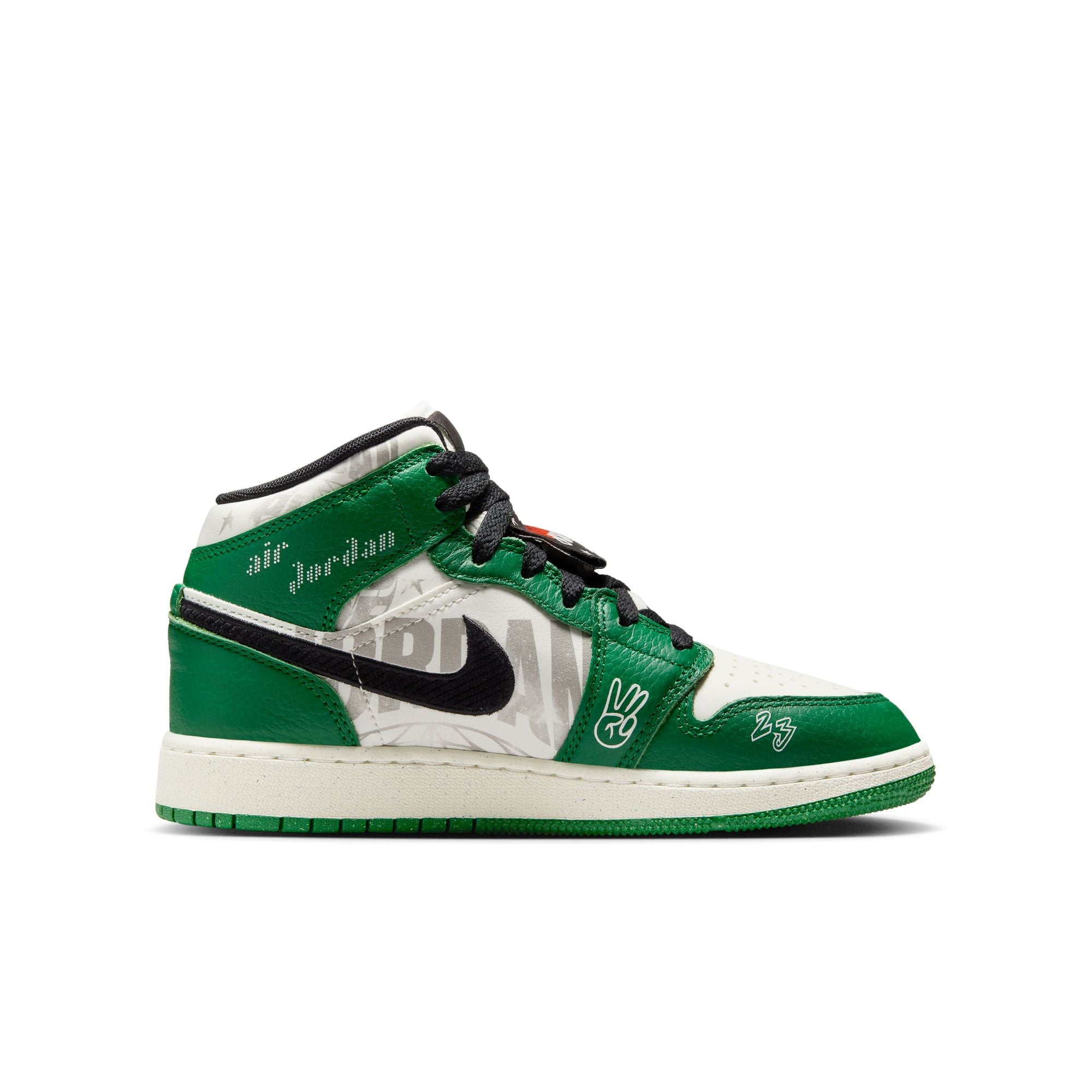 Youth Air Jordan 1 Mid SE (GS) ‘Pine Green/Sail-Black'