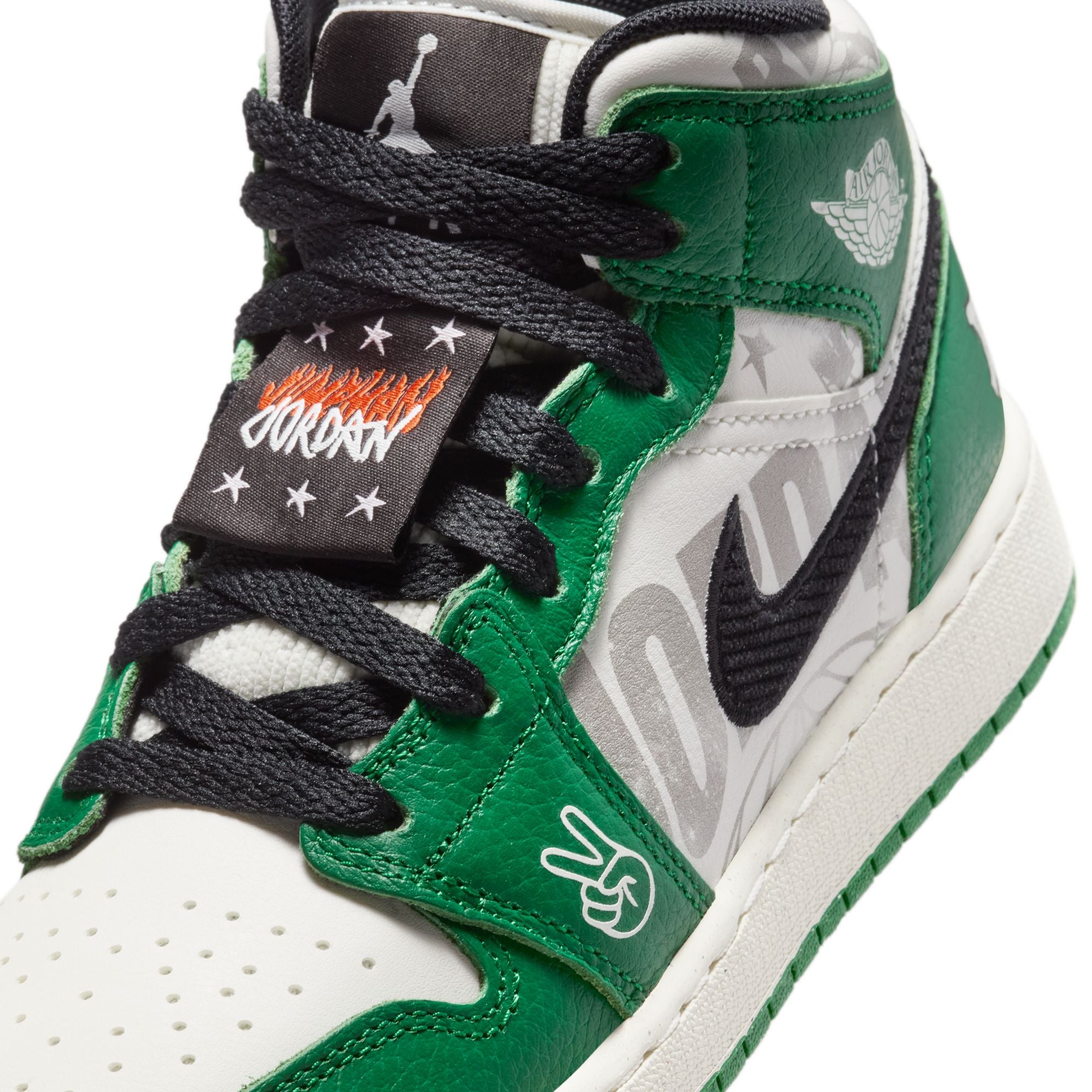 Youth Air Jordan 1 Mid SE (GS) ‘Pine Green/Sail-Black'