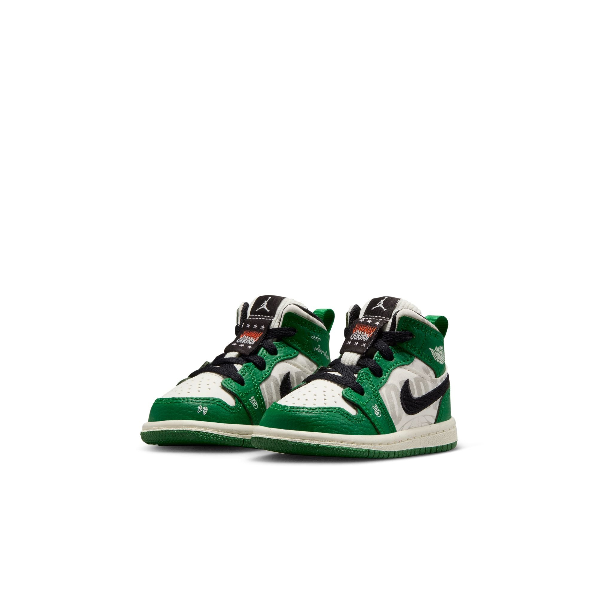 Youth Jordan 1 Mid SE (TD) ‘Pine Green/Sail-Black'