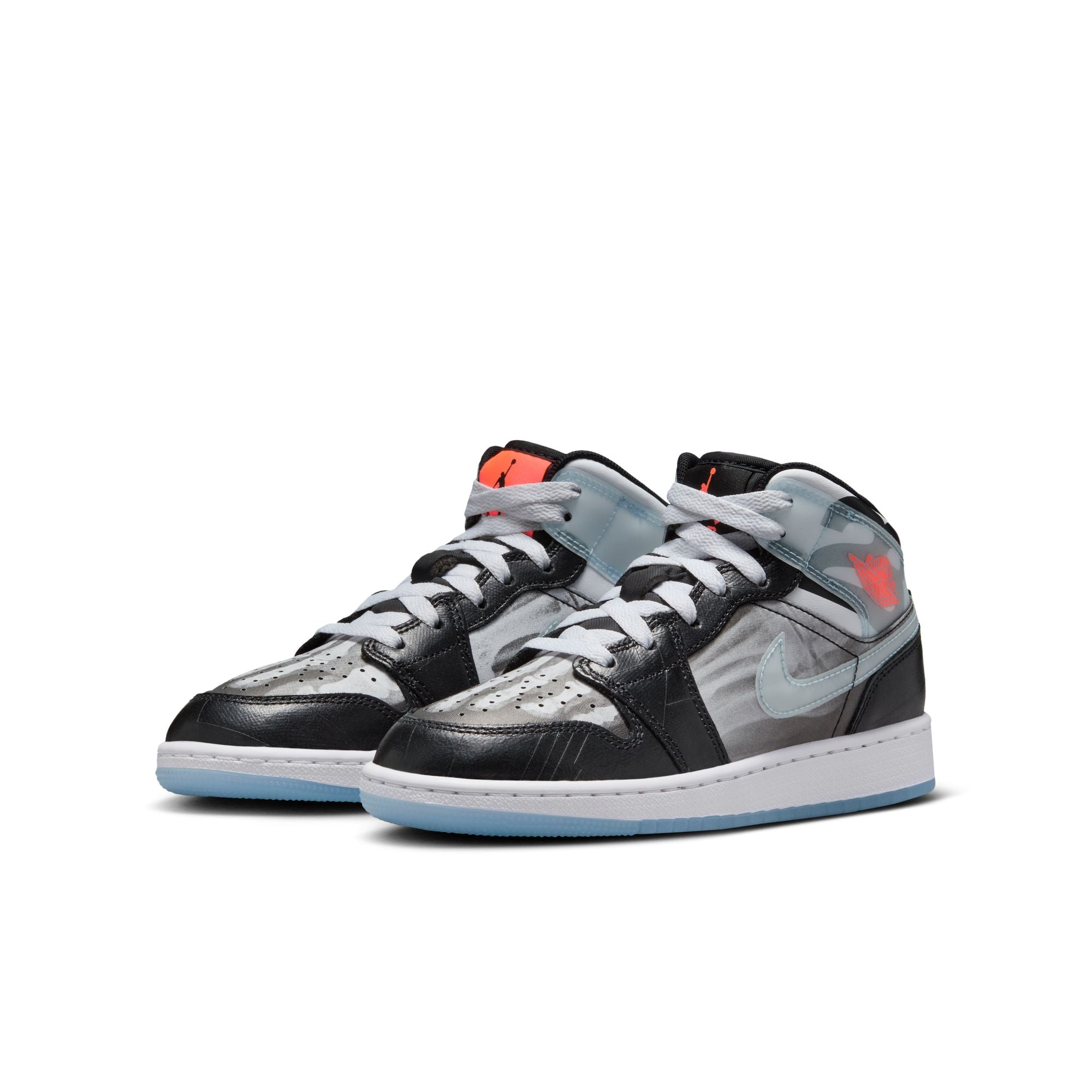 Youth Air Jordan 1 Mid Sneaker School ‘Black/Ice Blue'