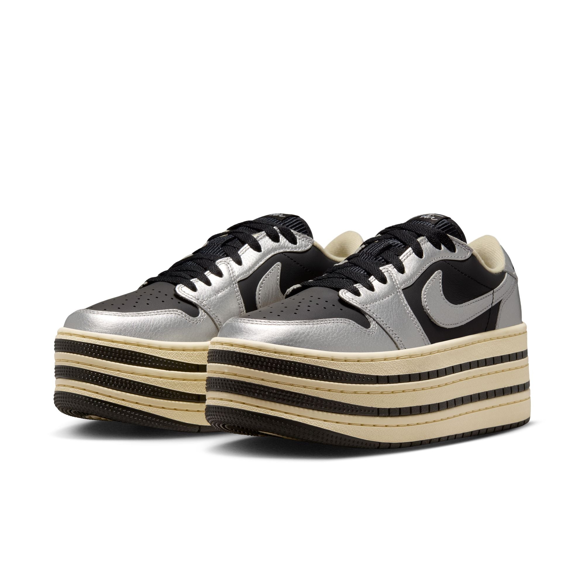 Womens Air Jordan 1 Triple Stack 'Metallic Silver'