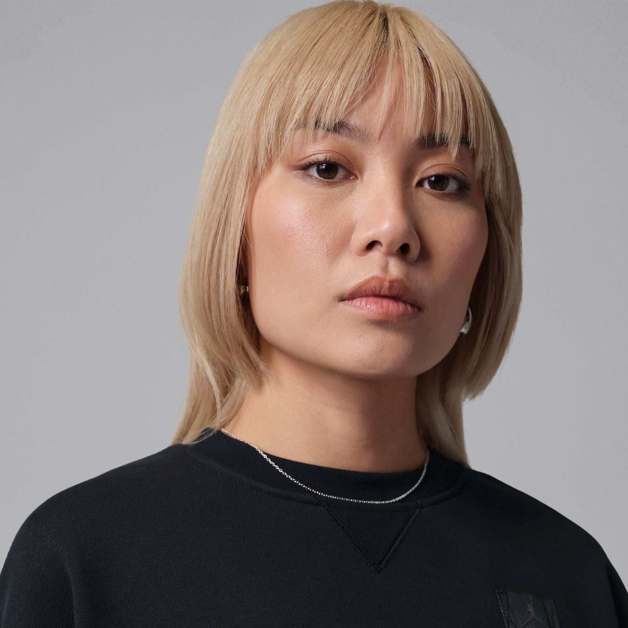 Womens Jordan Flight Fleece Mod-Crop Crewneck Sweatshirt 'Black'