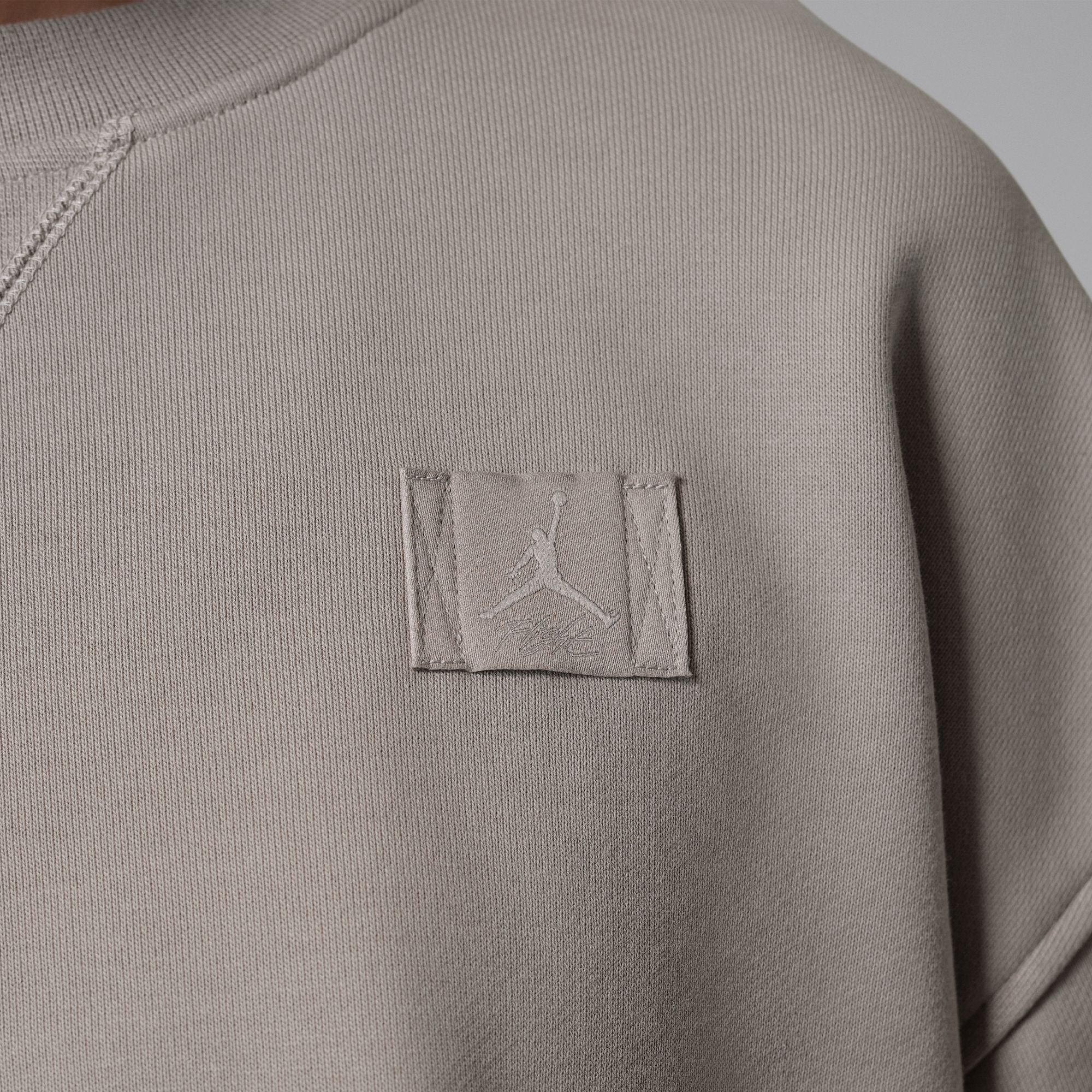 Womens Jordan Flight Fleece Mod-Crop Crewneck Sweatshirt 'Enigma Stone'