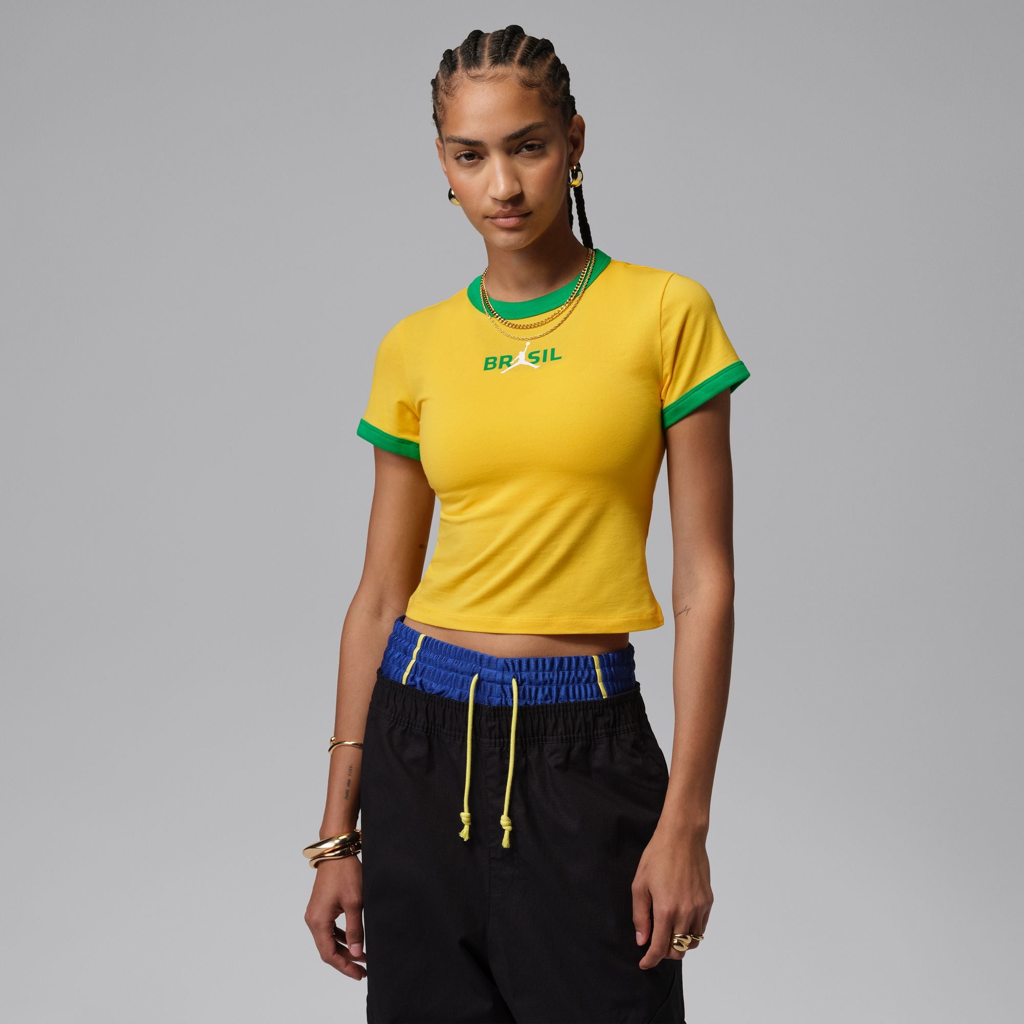 Womens Jordan Brazil Crewneck Shirt 'Varsity Maize'