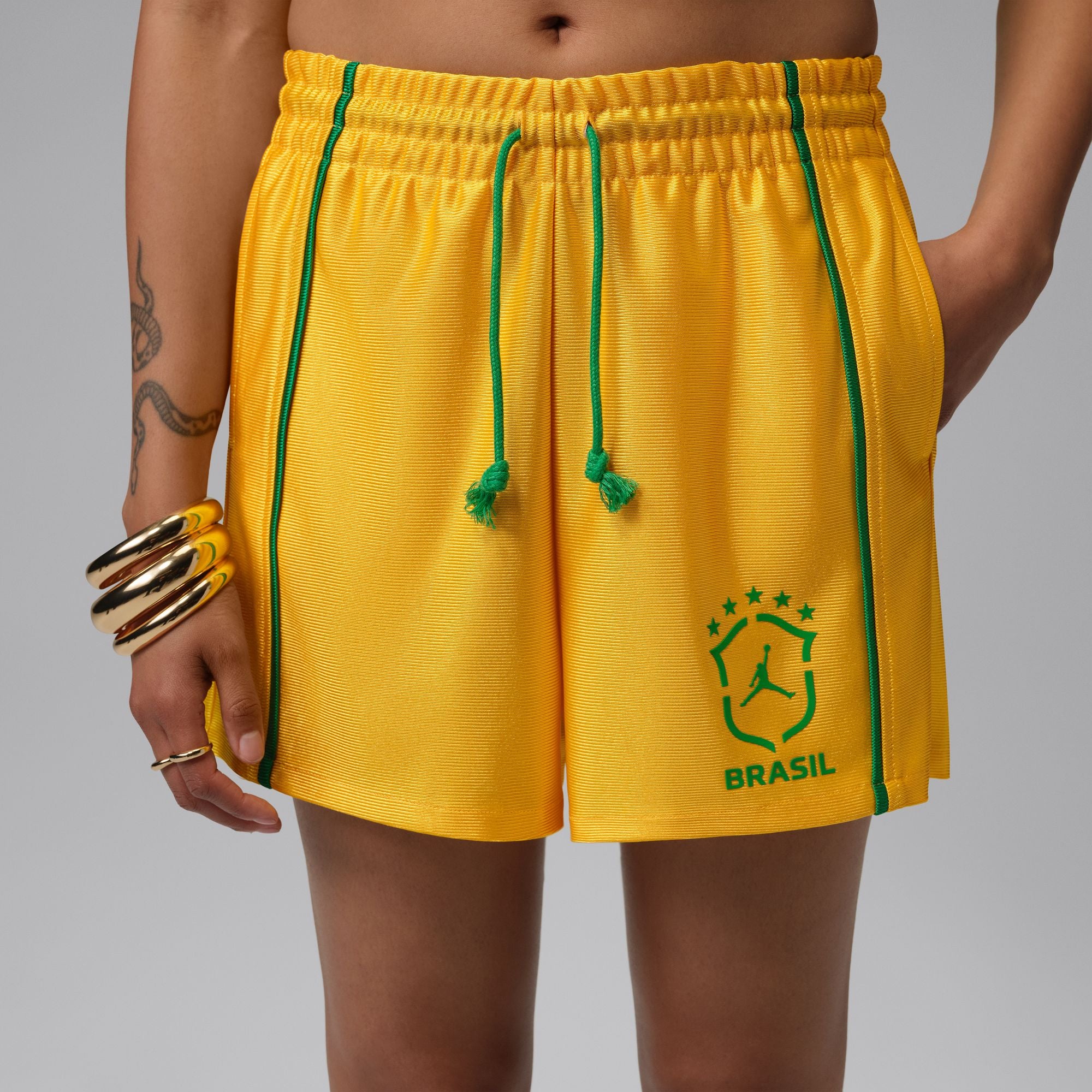 Womens Jordan Brooklyn Knit Brazil Shorts 'Varsity Maize'
