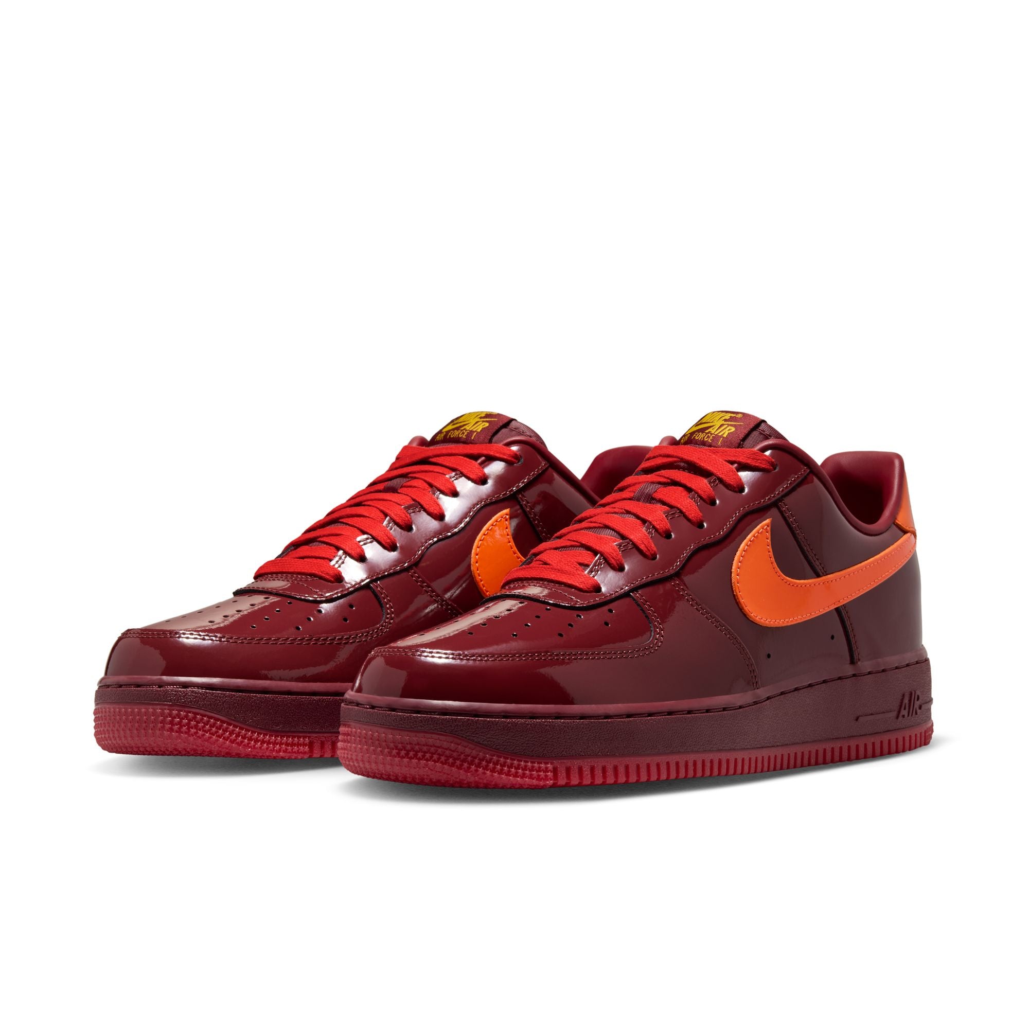 Nike Air Force 1 Low Patent Leather 'Dark Team Red/Safety Orange'