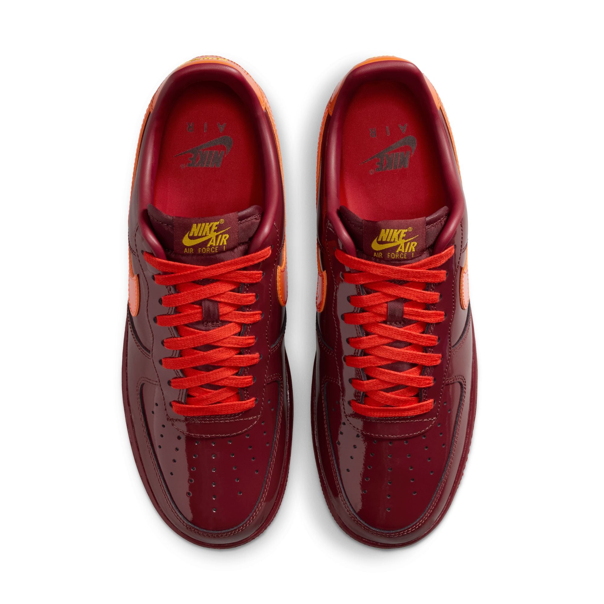 Nike Air Force 1 Low Patent Leather 'Dark Team Red/Safety Orange'