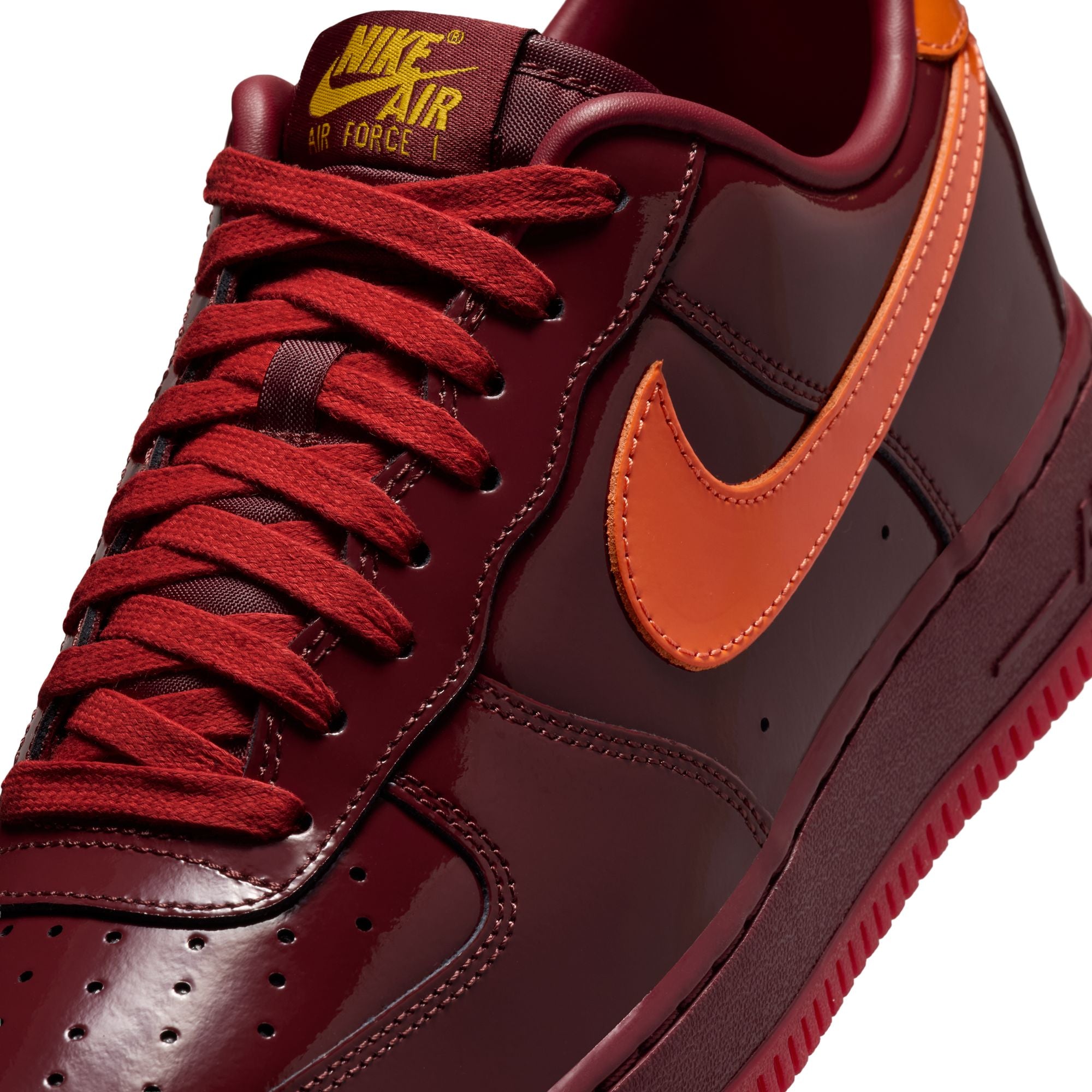 Nike Air Force 1 Low Patent Leather 'Dark Team Red/Safety Orange'