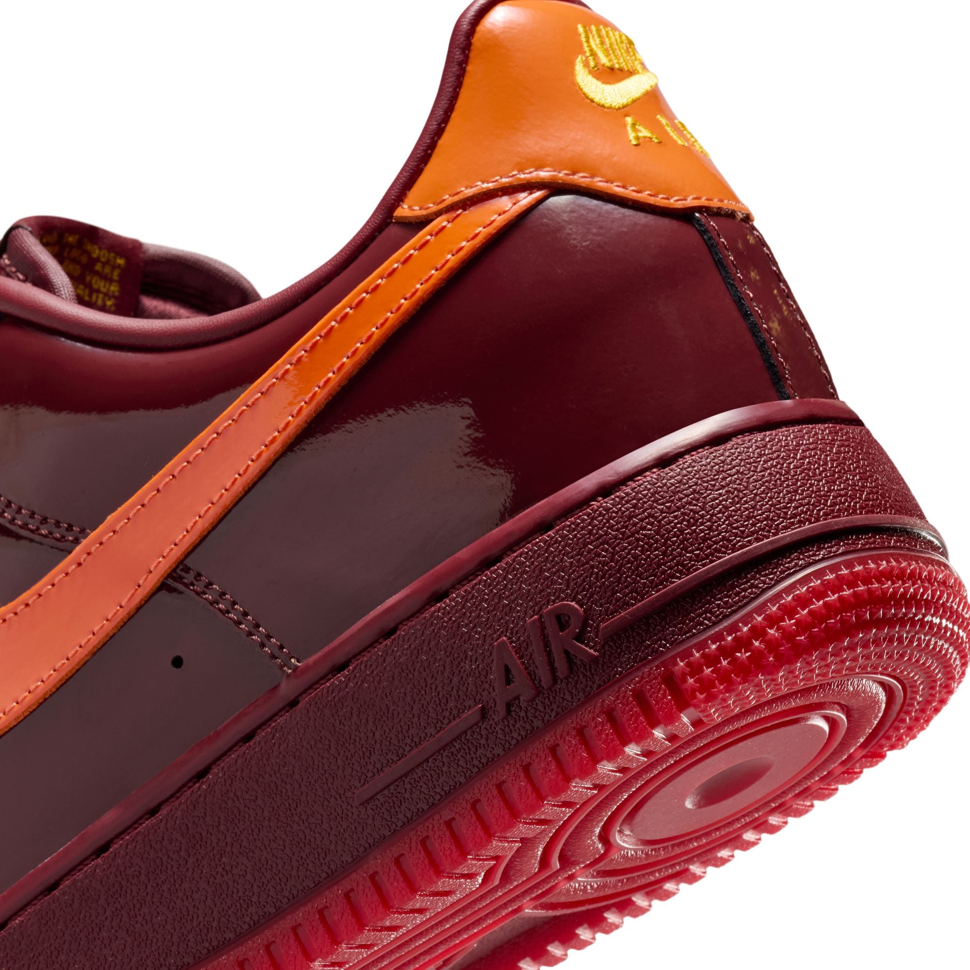 Nike Air Force 1 Low Patent Leather 'Dark Team Red/Safety Orange'