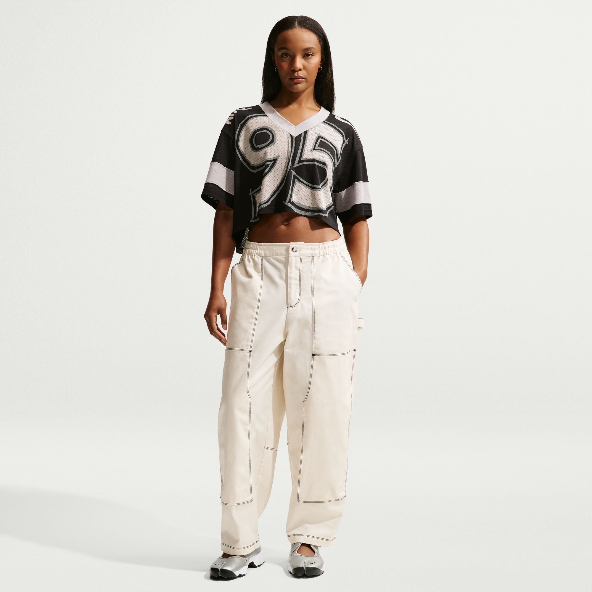 Nike Sportswear Women's Oversized Cropped Jersey 'Black'