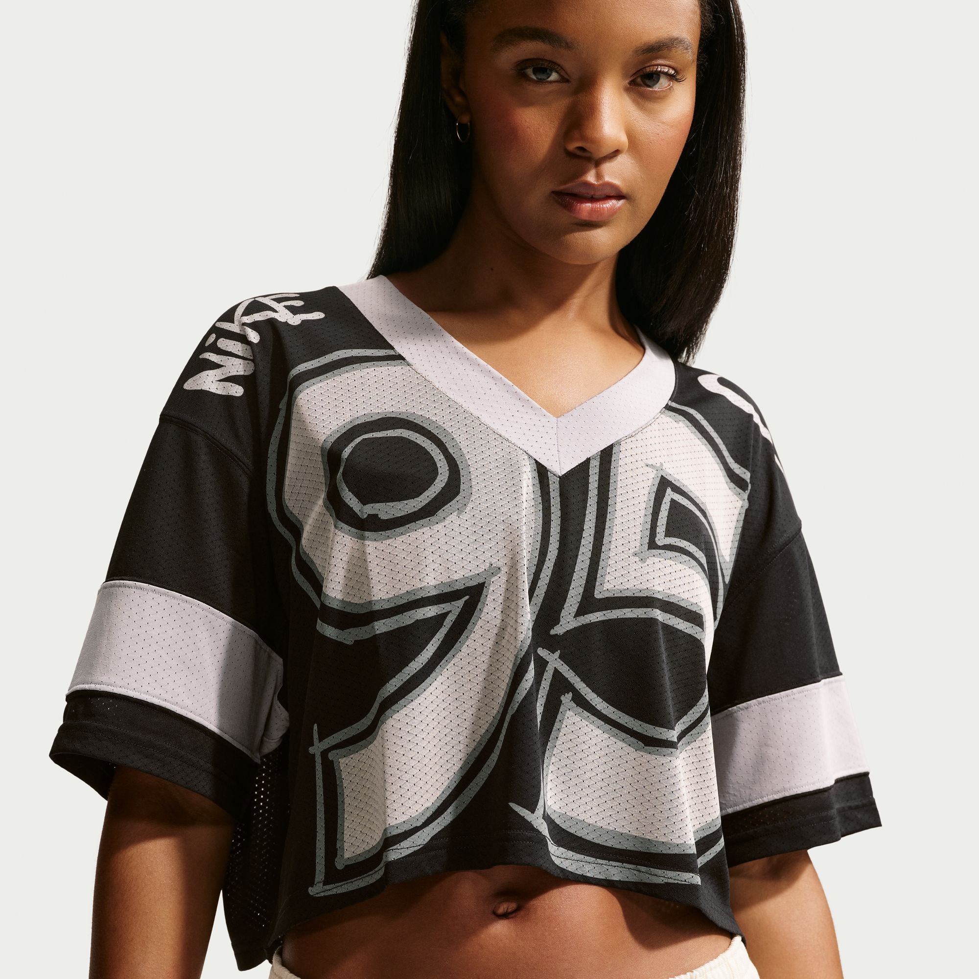 Nike Sportswear Women's Oversized Cropped Jersey 'Black'