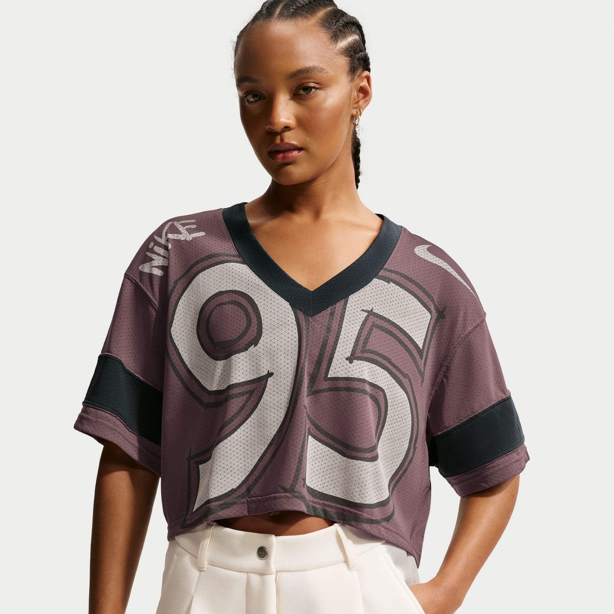 Nike Sportswear Women's Oversized Cropped Jersey 'Smoke Grey'