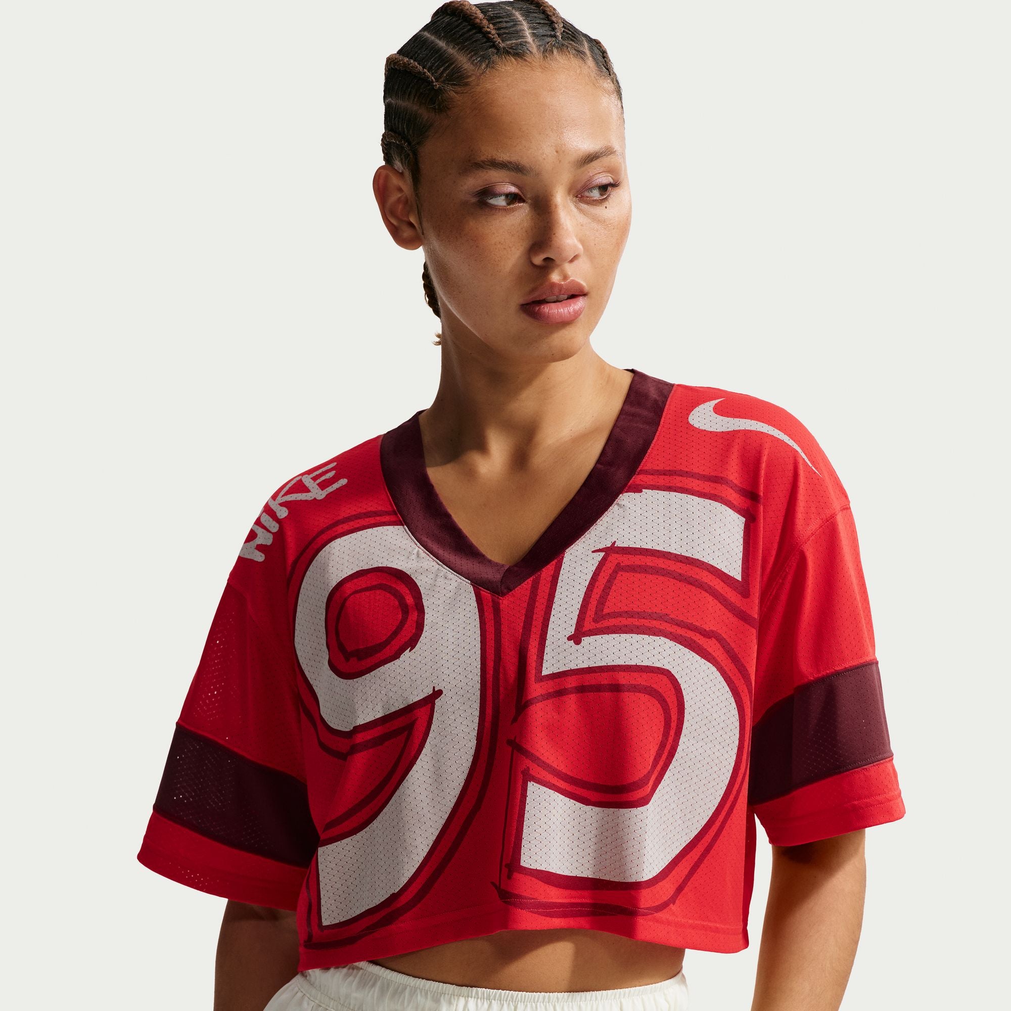 Nike Sportswear Women's Oversized Cropped Jersey 'Red'