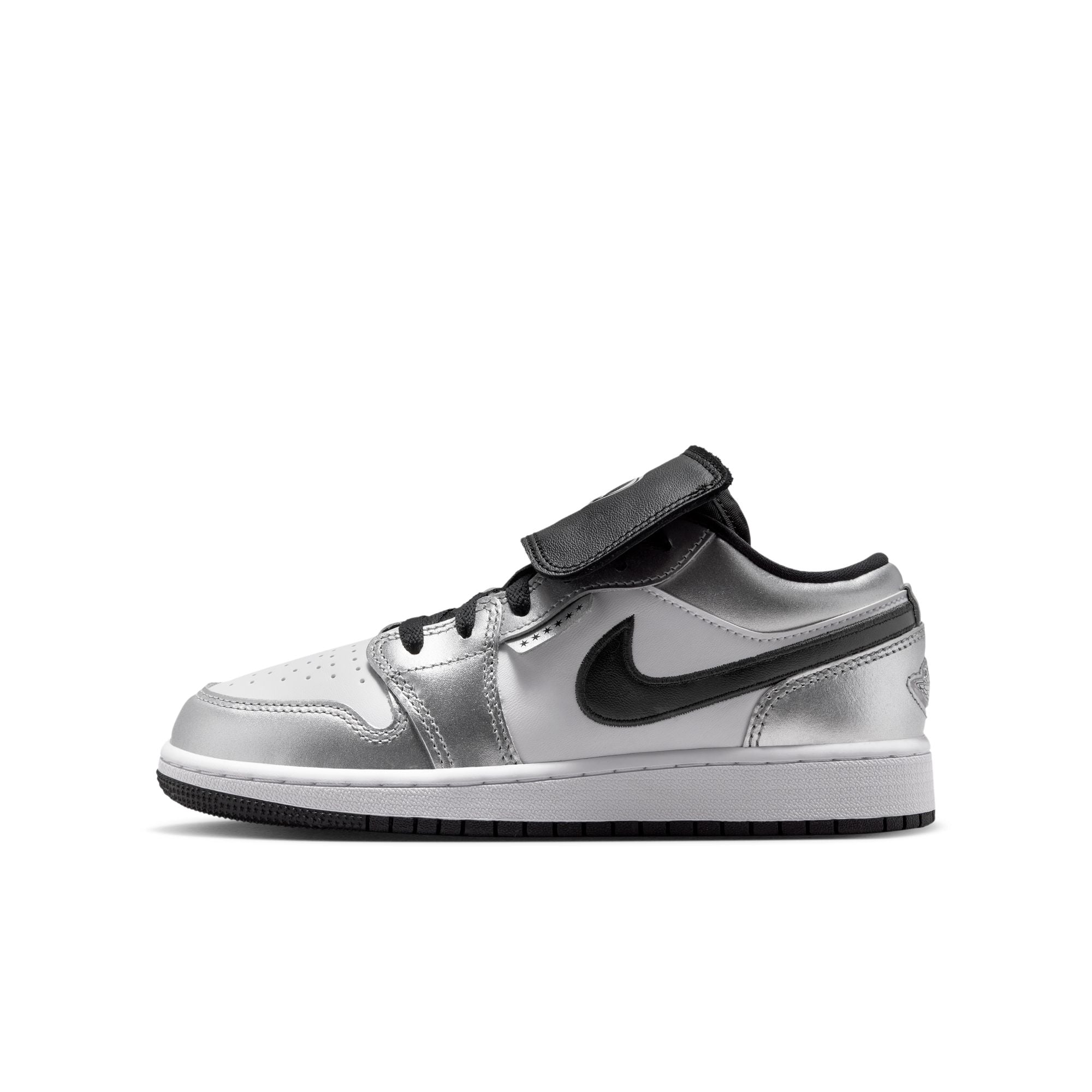 Youth Air Jordan 1 Low SE 'Metallic Silver Tiempo'