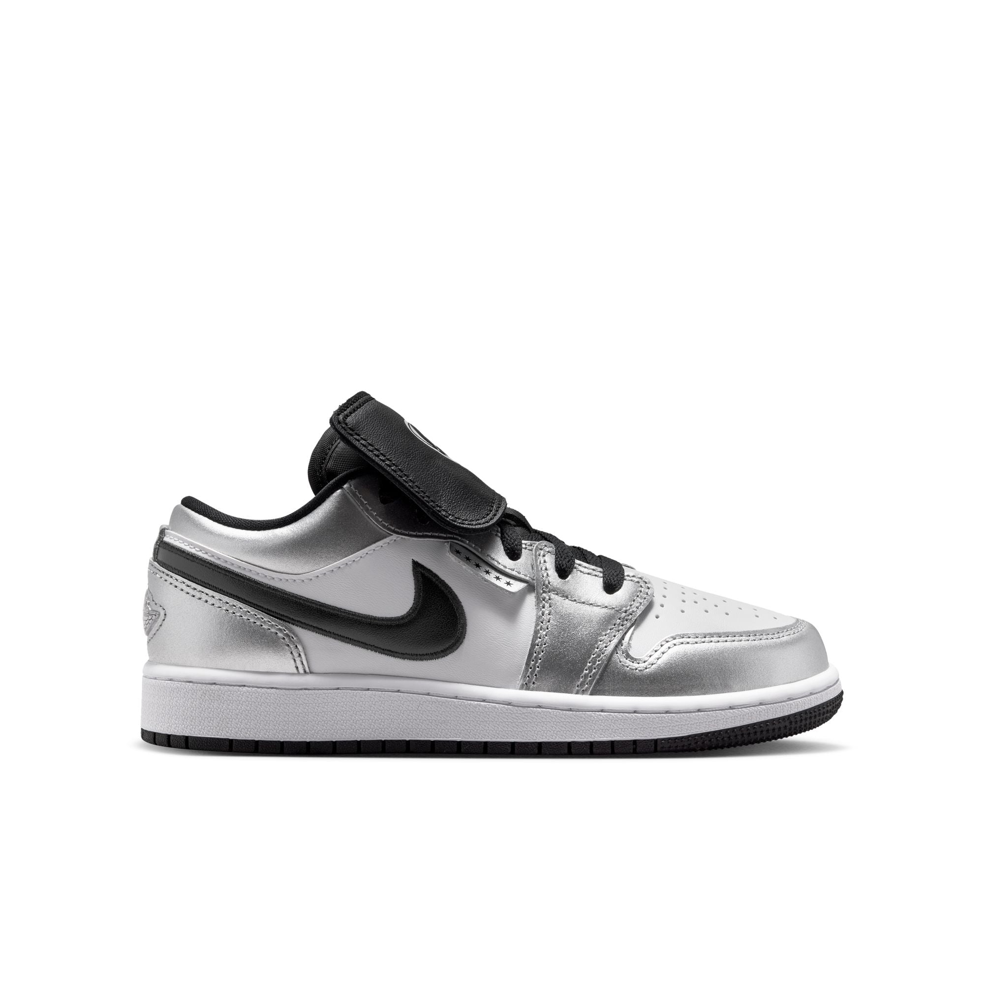 Youth Air Jordan 1 Low SE 'Metallic Silver Tiempo'