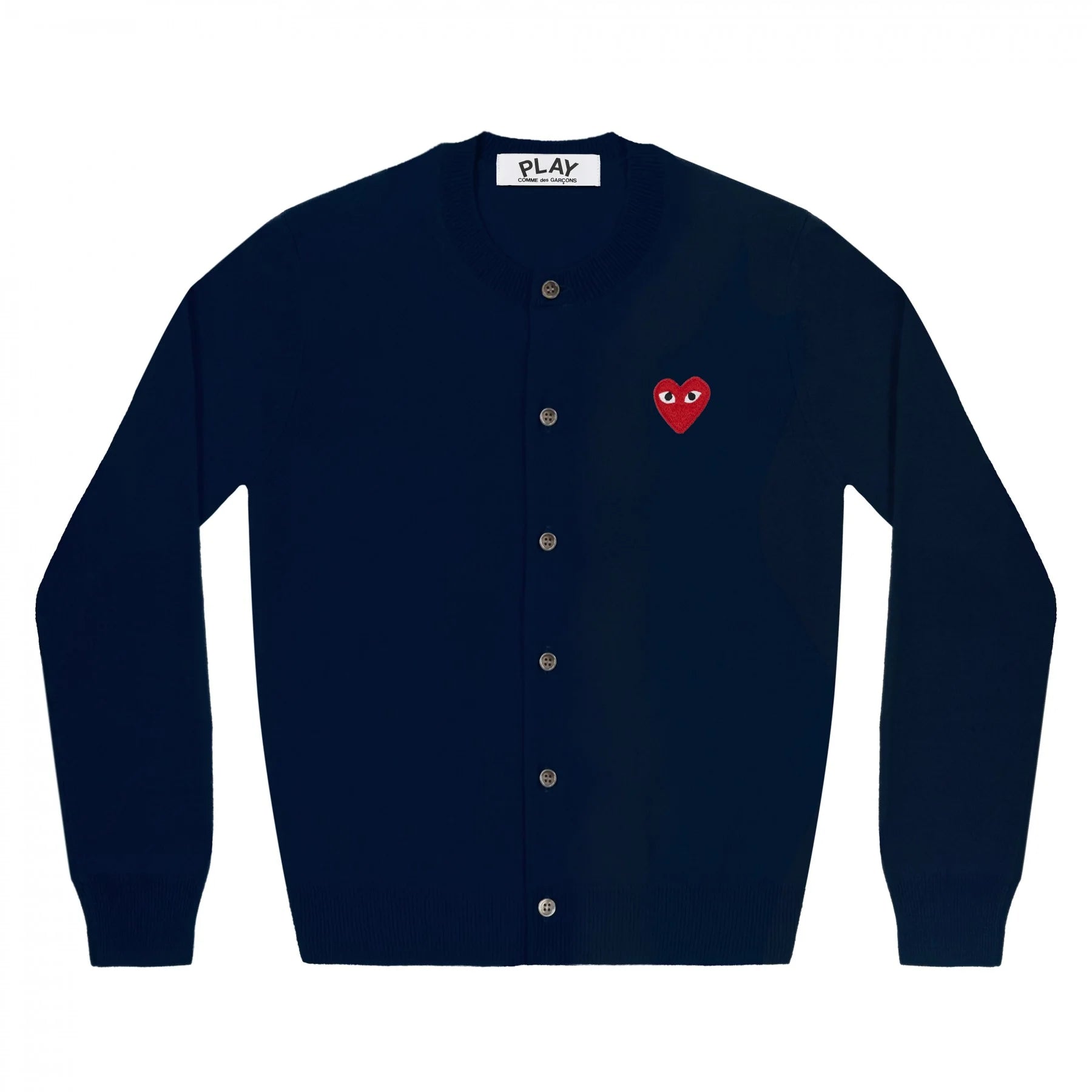 Womens Comme Des Garcons Play Knit Navy Cardigan