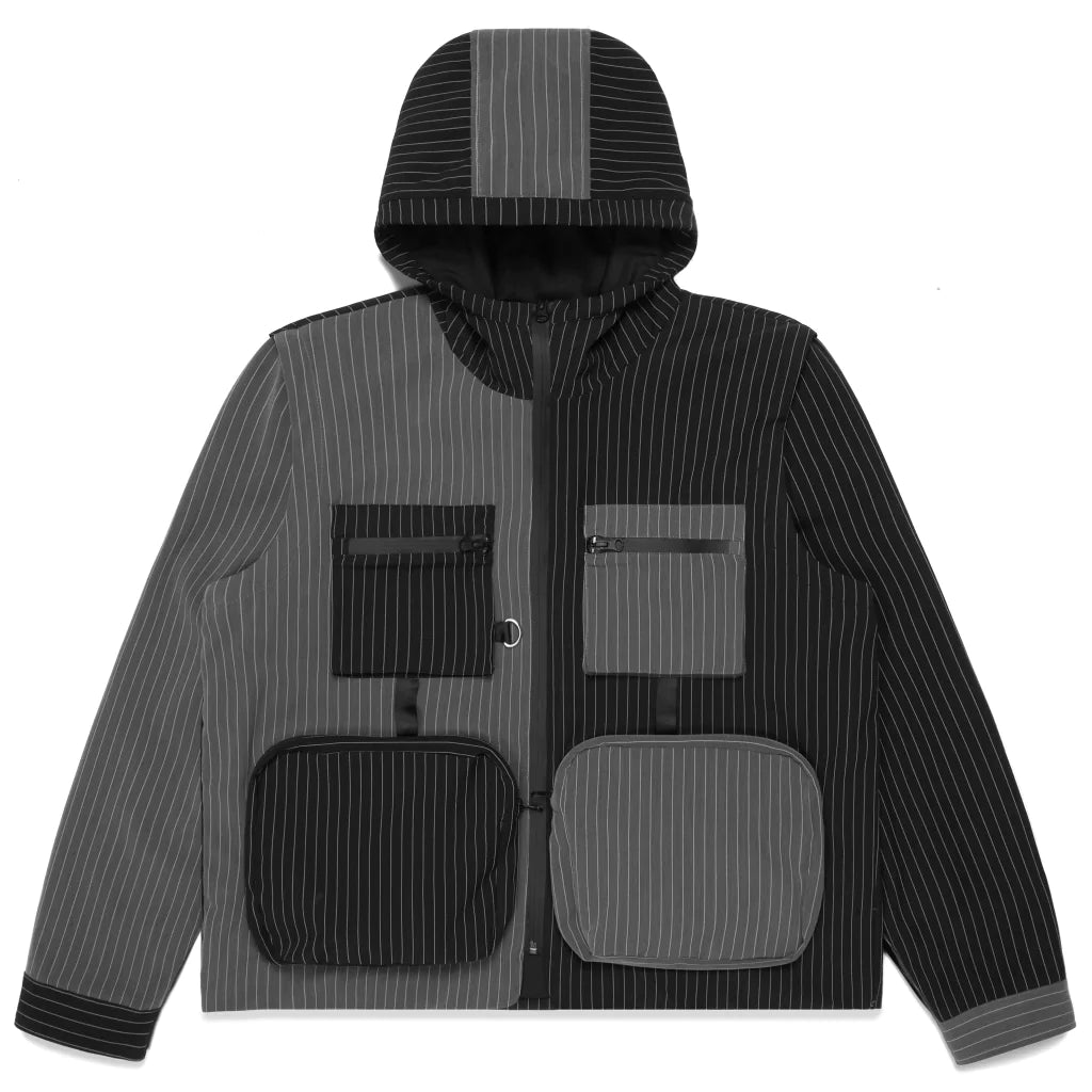Afield Out Pinstripe Utility Jacket 'Black/Grey'