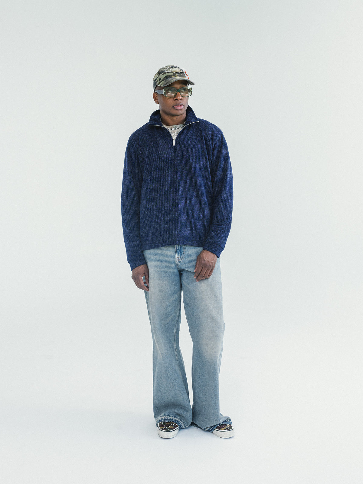 Seed & Soil Honeycomb Quarter Zip 'Navy'