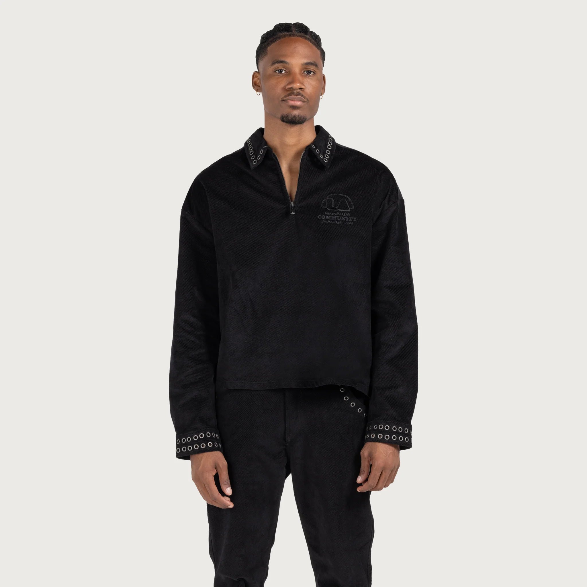 Honor The Gift Brushed 1/4 Zip 'Black'