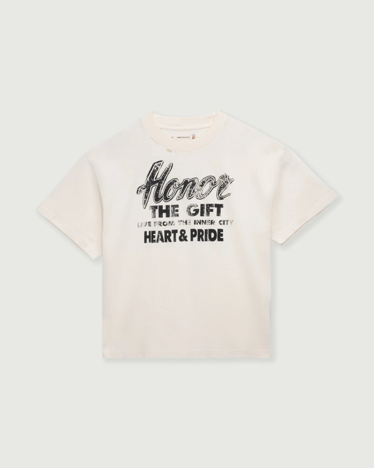 Honor The Gift Heart & Pride Tee 'Bone'