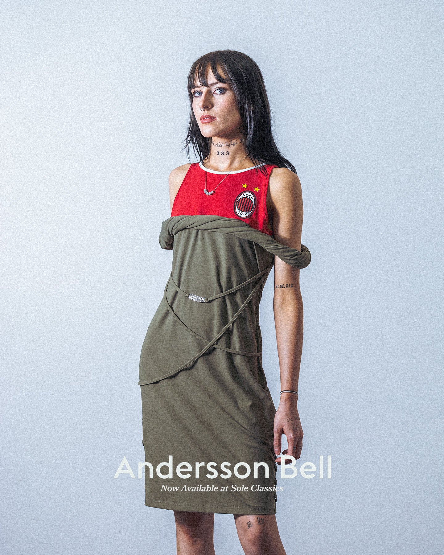 Womens Andersson Bell Rami Soccer Jersey Dress 'Khaki'