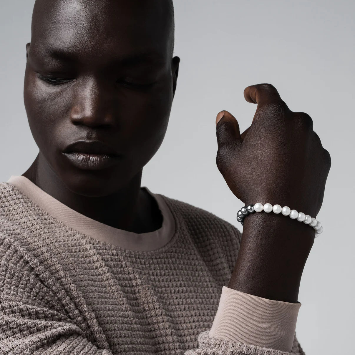 Vitaly Keshi 3.0 Bracelet 'Stainless Steel/Pearl'