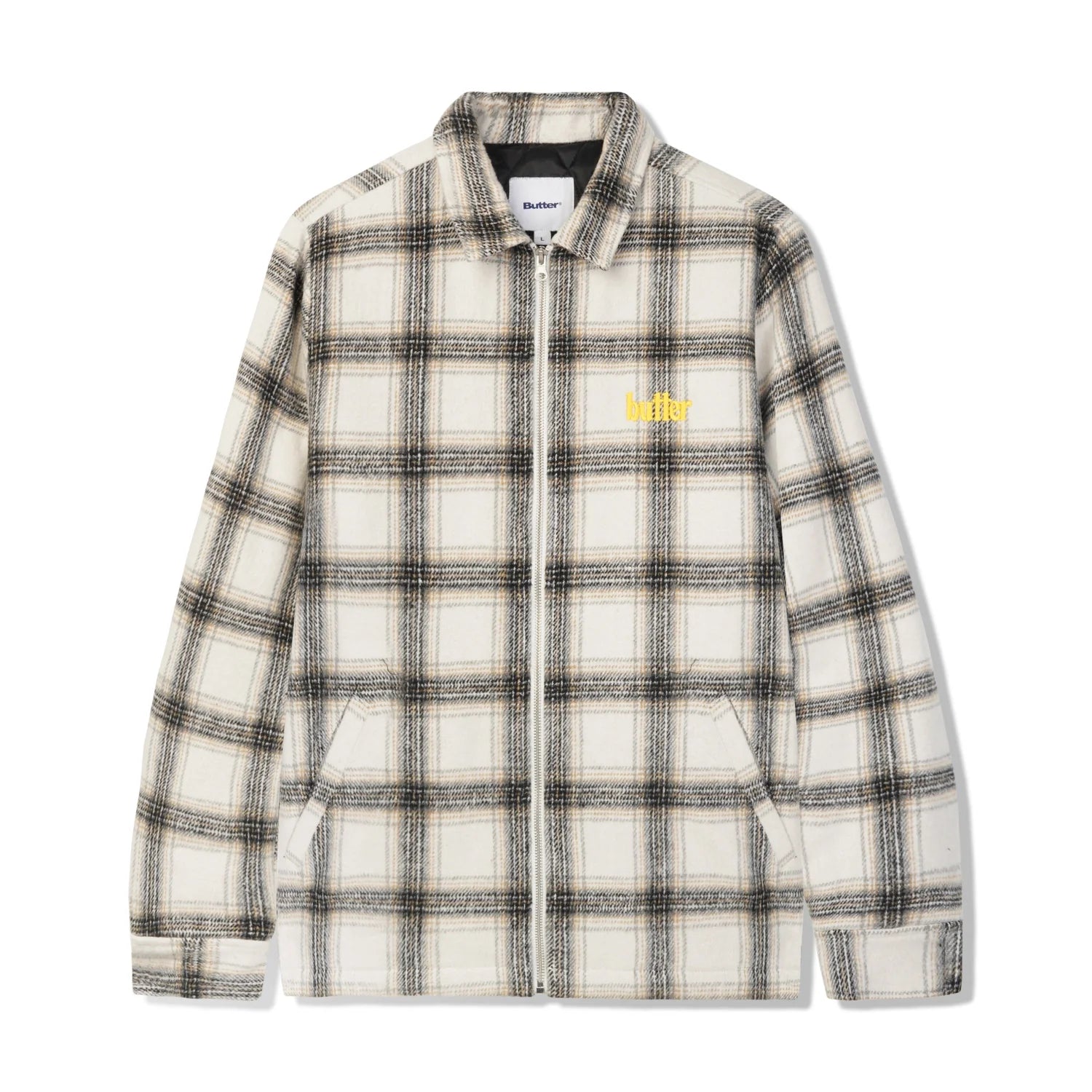 Butter Goods Plaid Flannel Insulated Overshirt 'White'