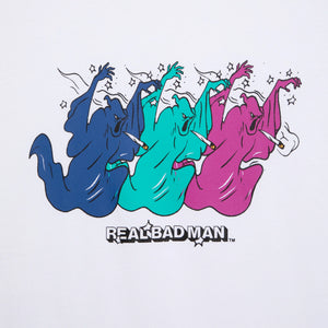 
                  
                    Load image into Gallery viewer, Real Bad Man Smokin&amp;#39; Ghost T-Shirt &amp;#39;White&amp;#39;
                  
                
