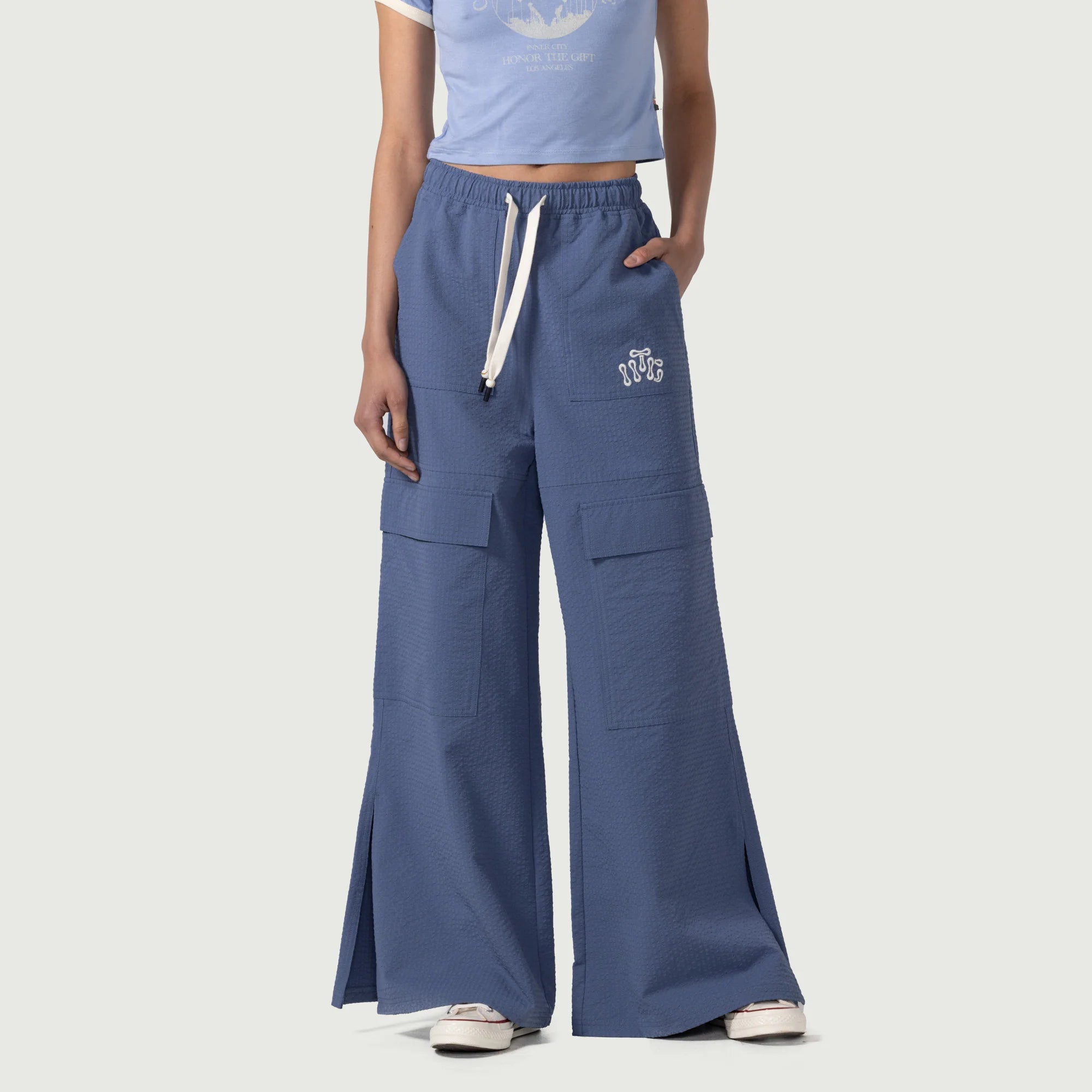 Women's Honor The Gift Drawstring Loose Cargo Pant 'Sky Blue'